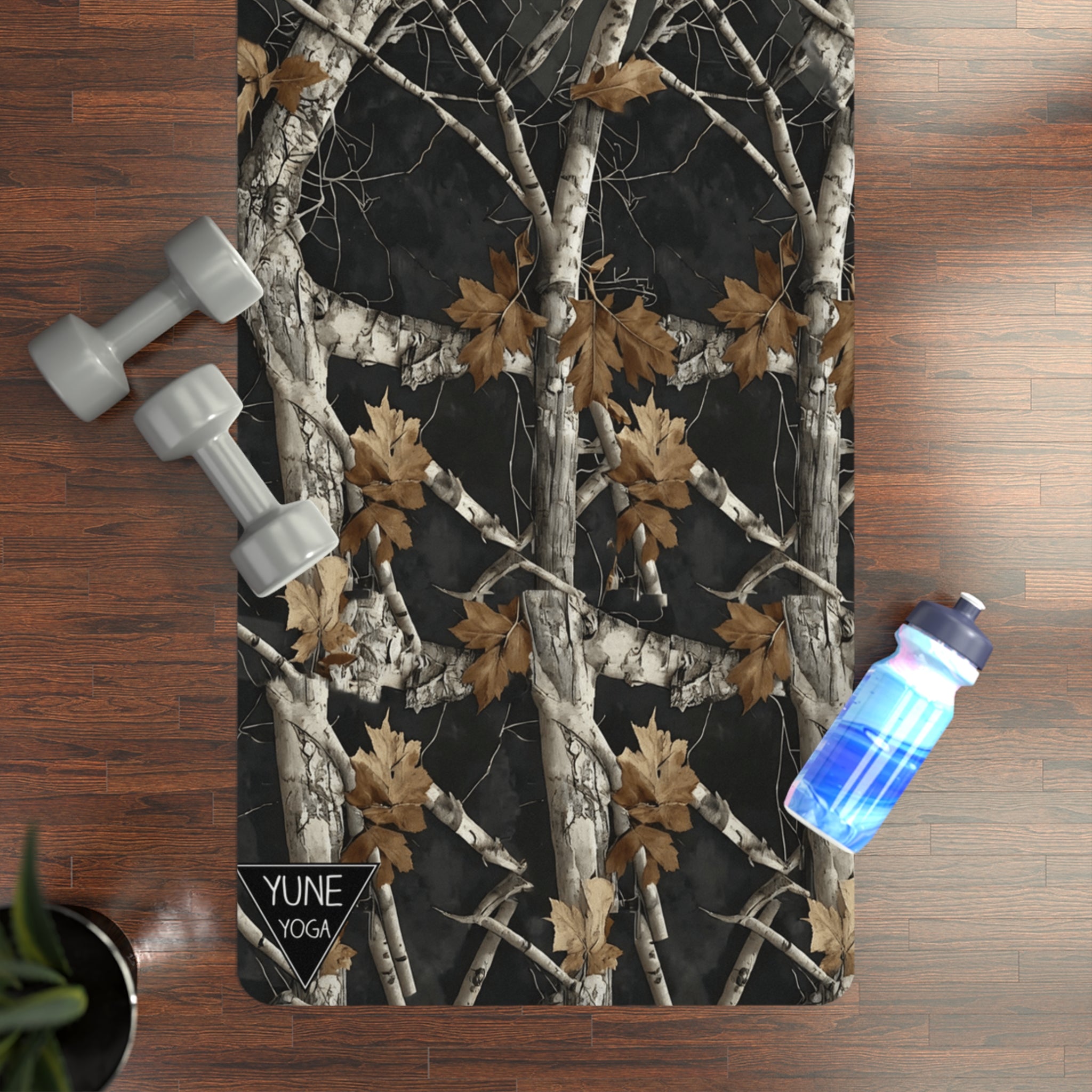 Yoga Mat - Non Slip Rubber Material Grey Camo