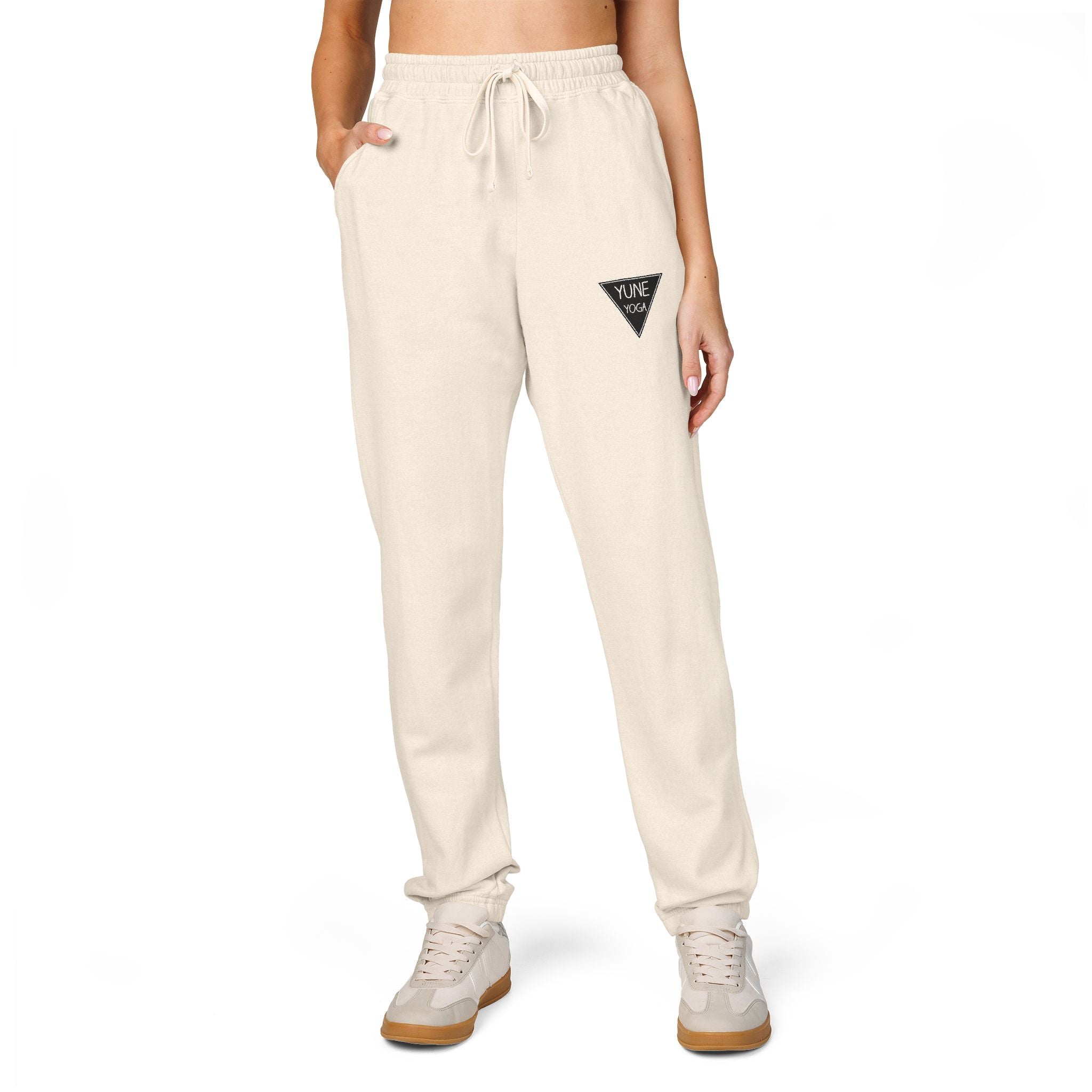 Fleece Sweatpants — Relaxed Garment-Dyed Joggers with Small Chest Triangle Logo