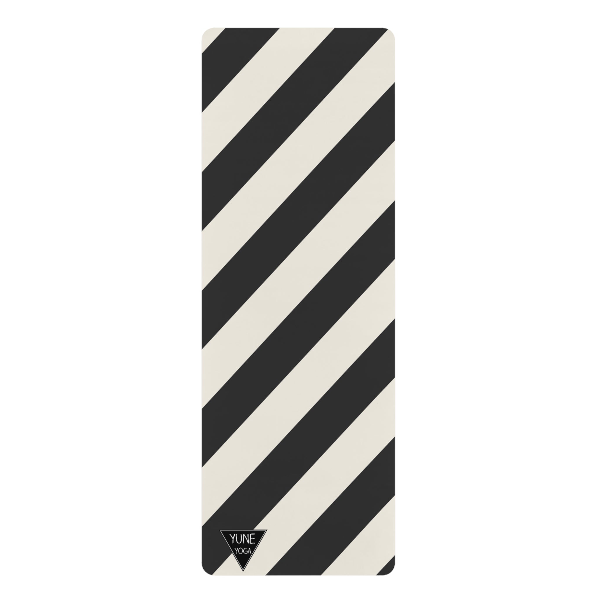 Stripe Pattern Black Natural Rubber Yoga Mat