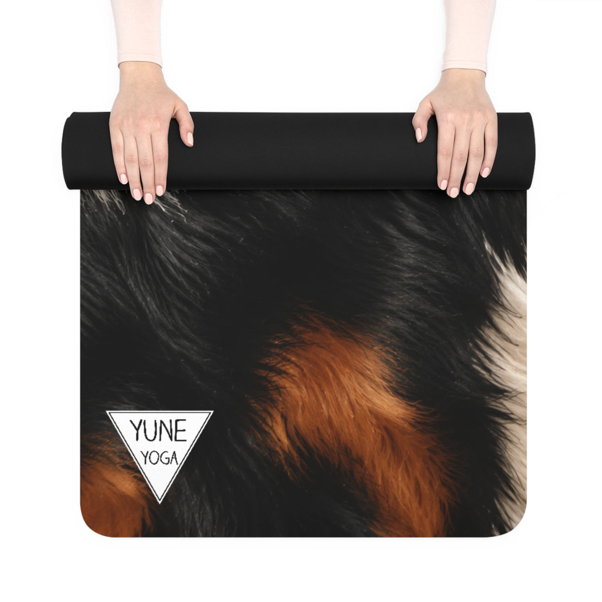 Mini Australian Shepard Tri Color Yoga Mat — Non-Slip Rubber Exercise Mat with Cozy Luxe Design
