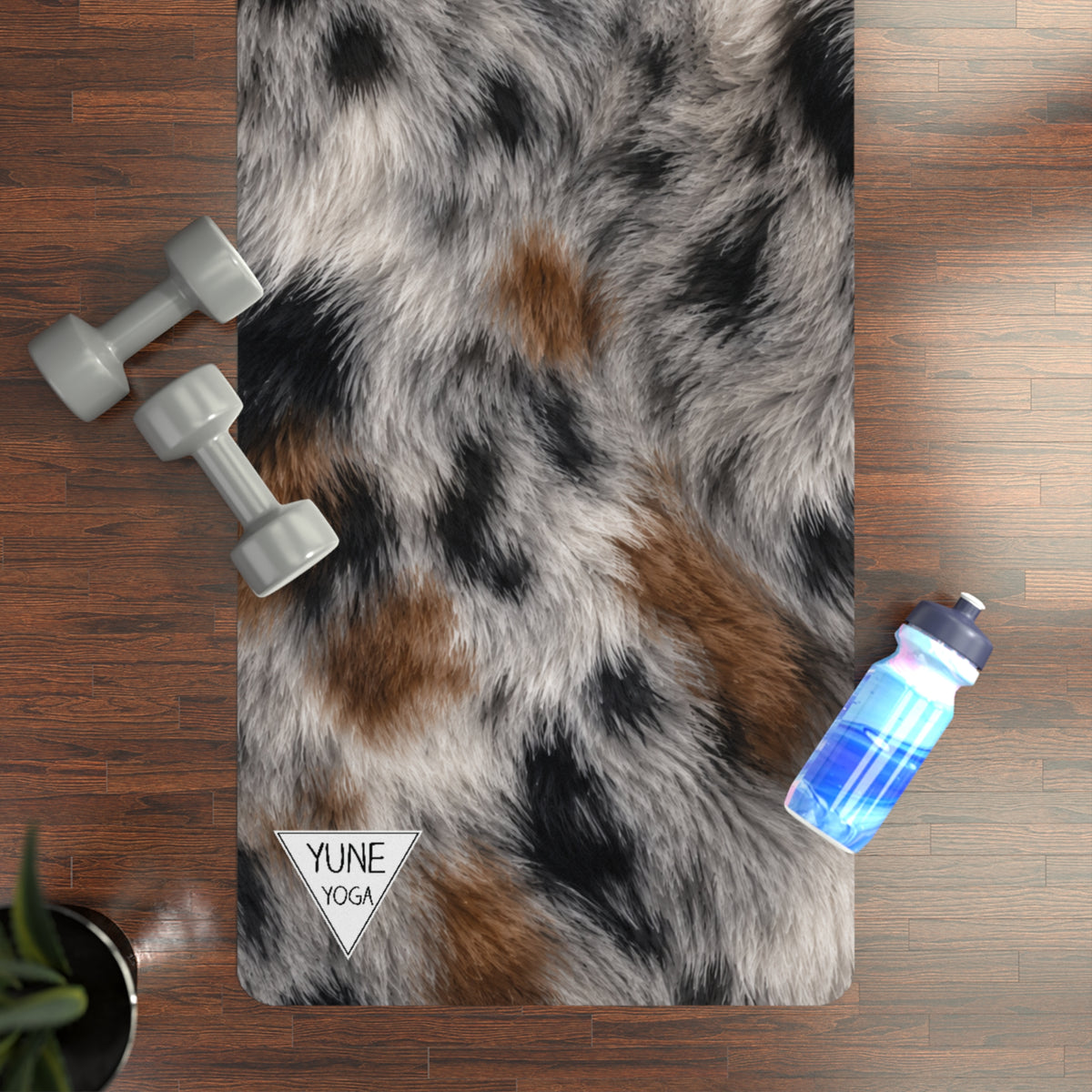 Mini Australian Shepard Dapple Color Yoga Mat — Non-Slip Rubber Exercise Mat with Cozy Luxe Design