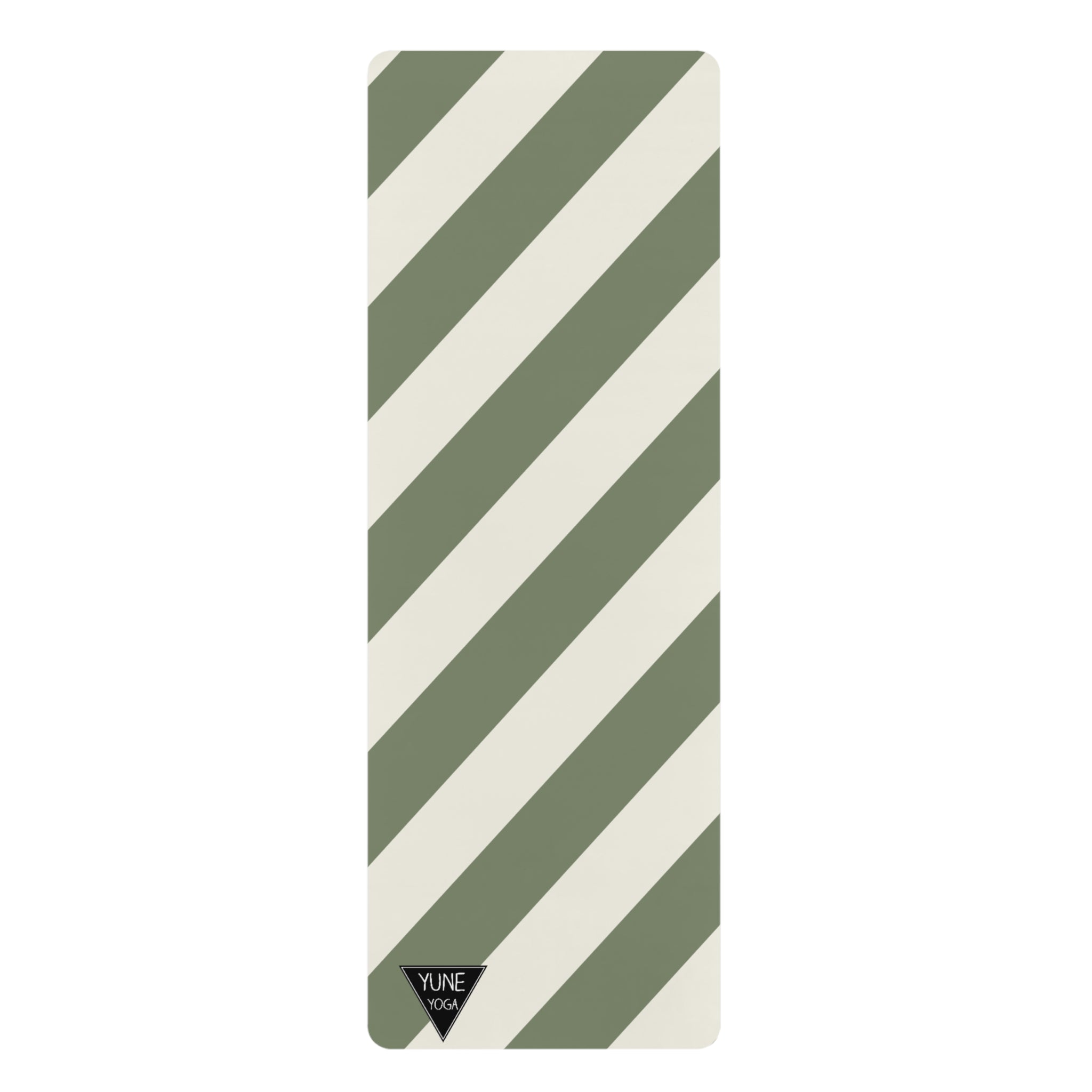 Stripe Pattern Green Natural Rubber Yoga Mat