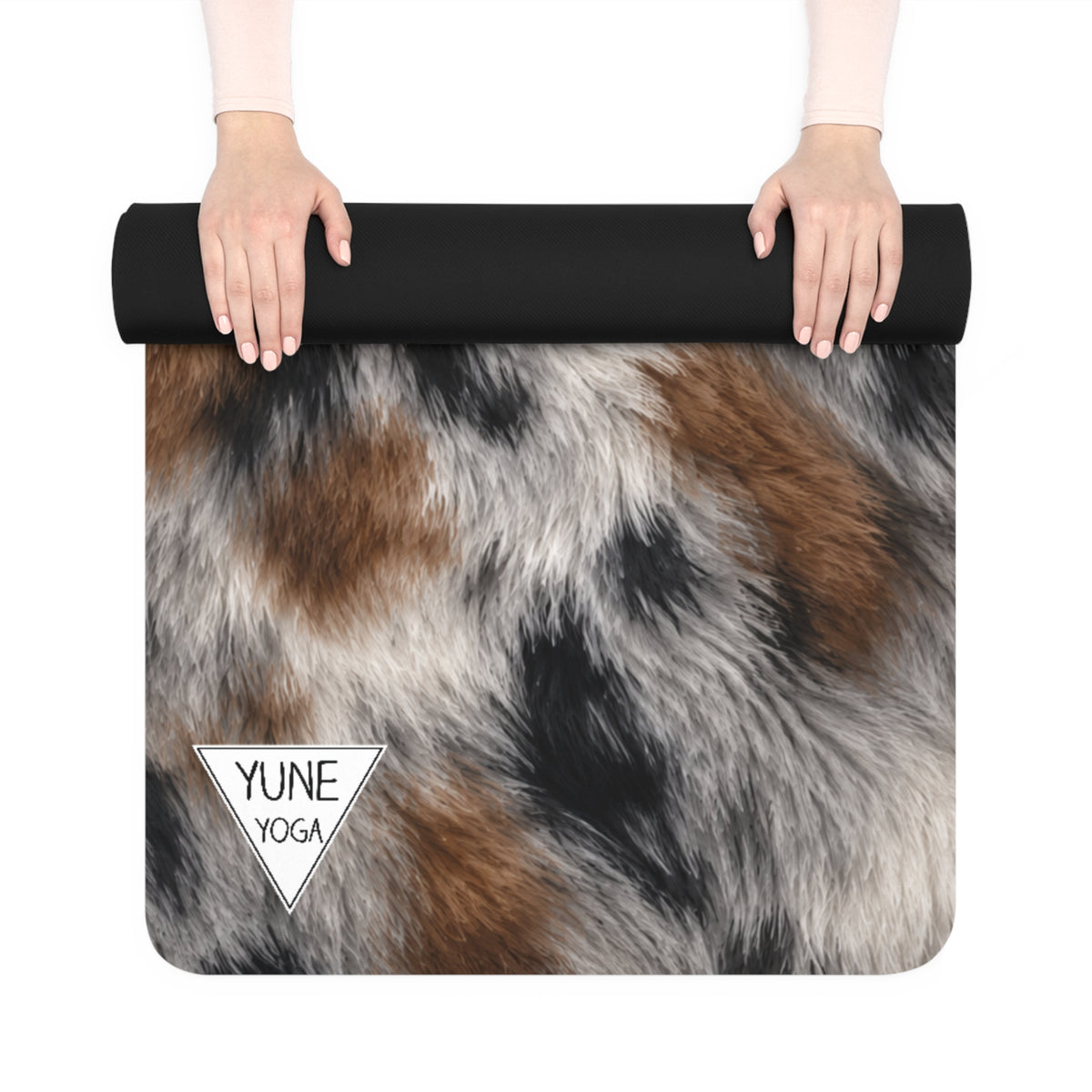 Mini Australian Shepard Dapple Color Yoga Mat — Non-Slip Rubber Exercise Mat with Cozy Luxe Design