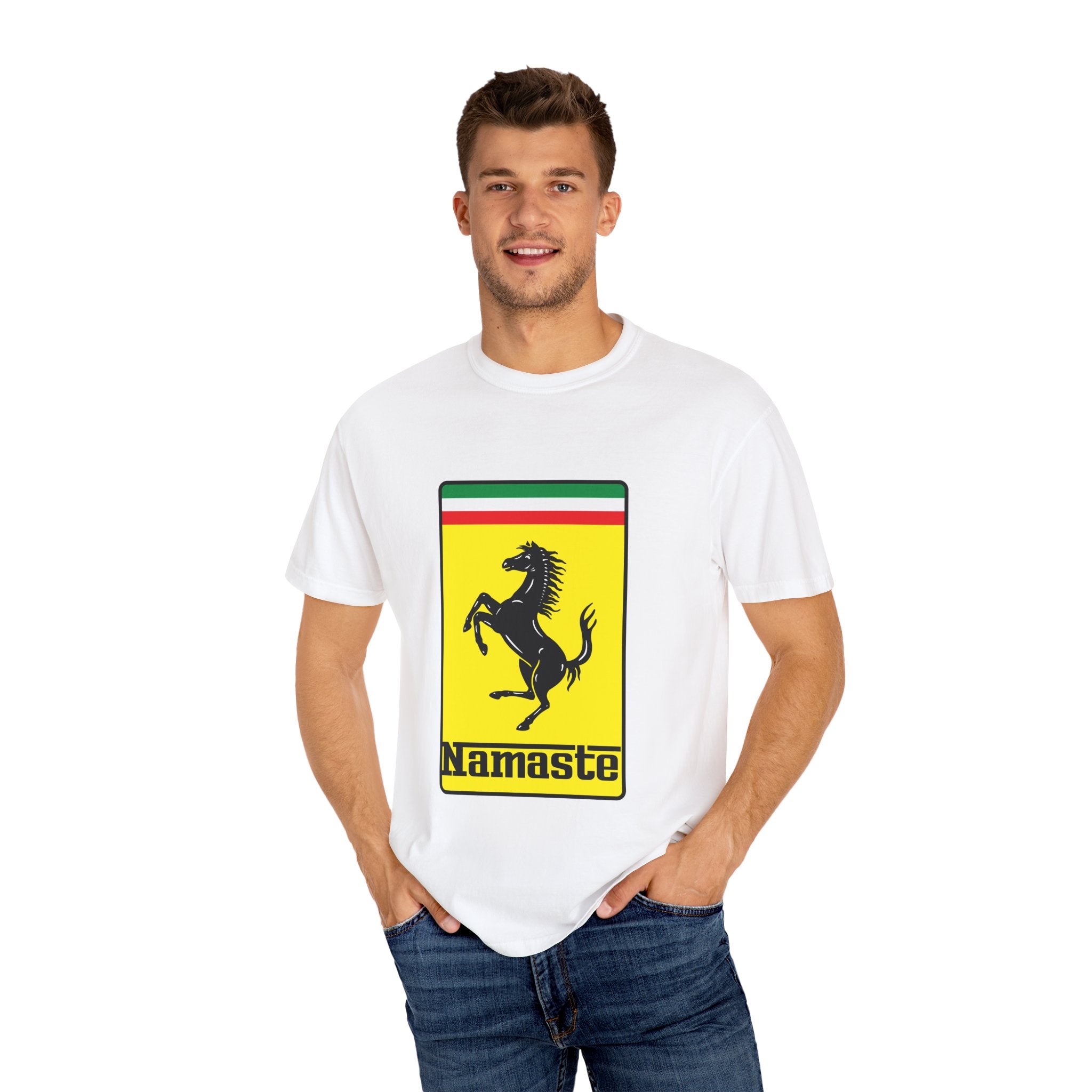 Namaste Retro Graphic Unisex T-shirt - Comfortable Casual Wear, Perfect for Yoga Lovers, Gifts for Him/Her, Relaxed Fit Tee, Summer Style - Yune Yoga