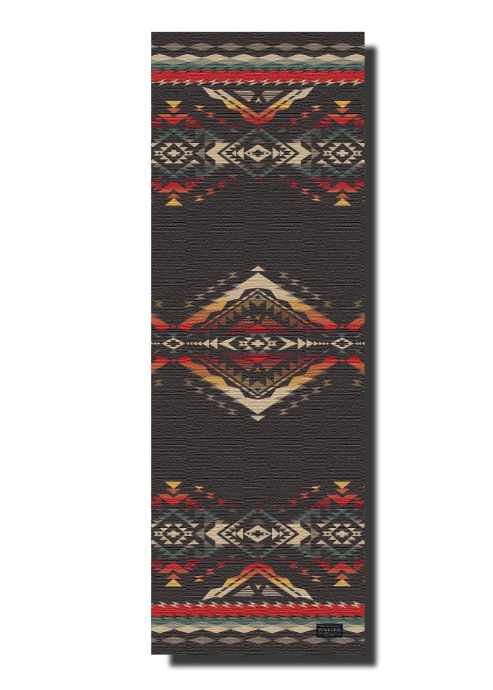 brown printed yoga mat