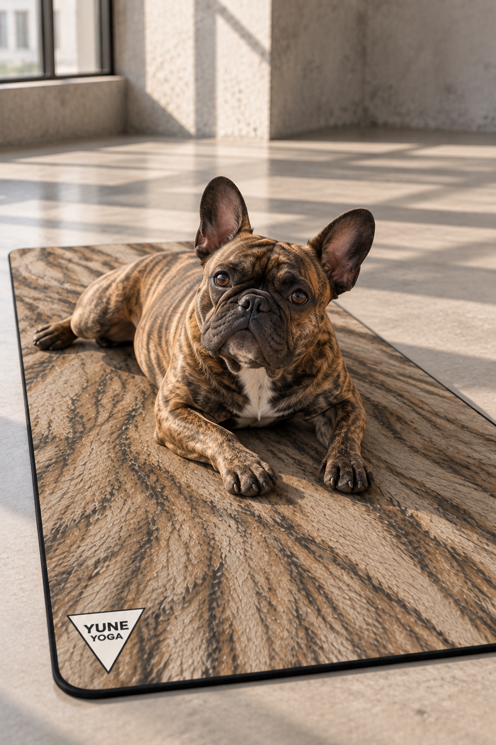 French Bulldog Brindle Color Yoga Mat — Non-Slip Rubber Exercise Mat Dog Yoga