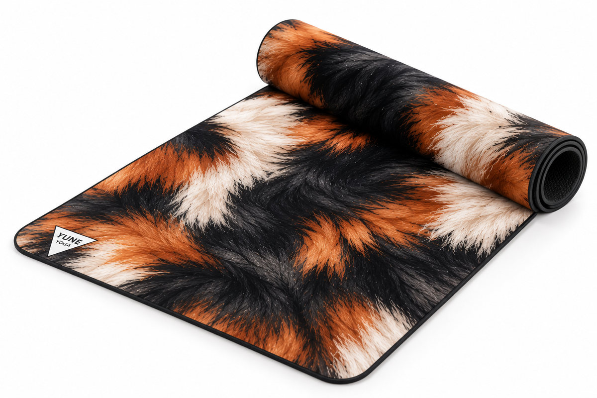 Mini Australian Shepard Tri Color Yoga Mat — Non-Slip Rubber Exercise Mat with Cozy Luxe Design