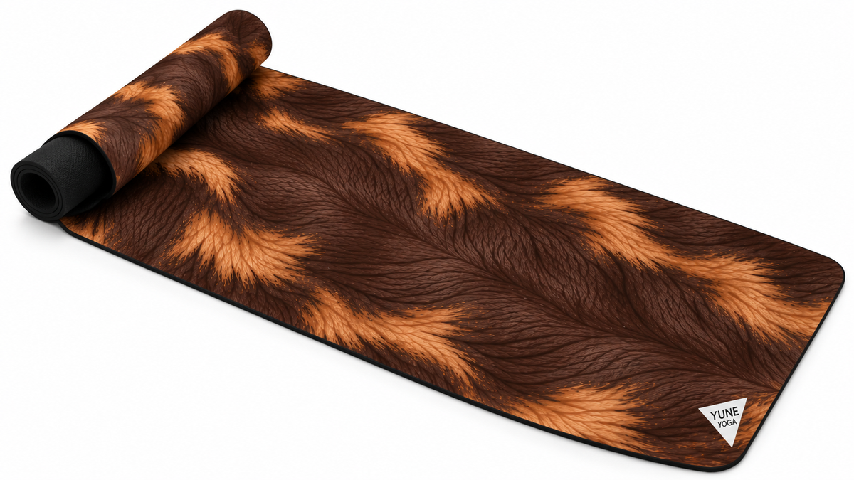 Chocolate and Tan Dachshund Color Yoga Mat — Non-Slip Rubber Exercise Mat Wiener Dog Yoga