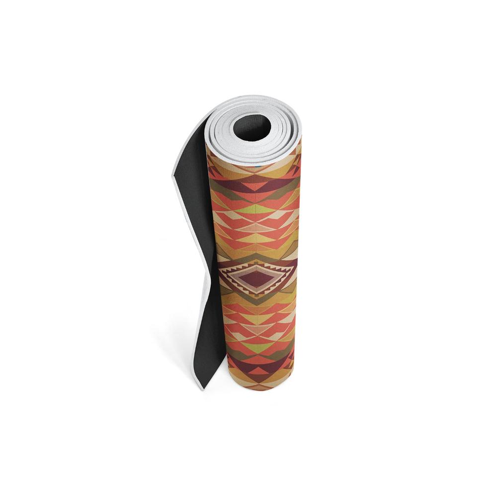 printed yoga mat red