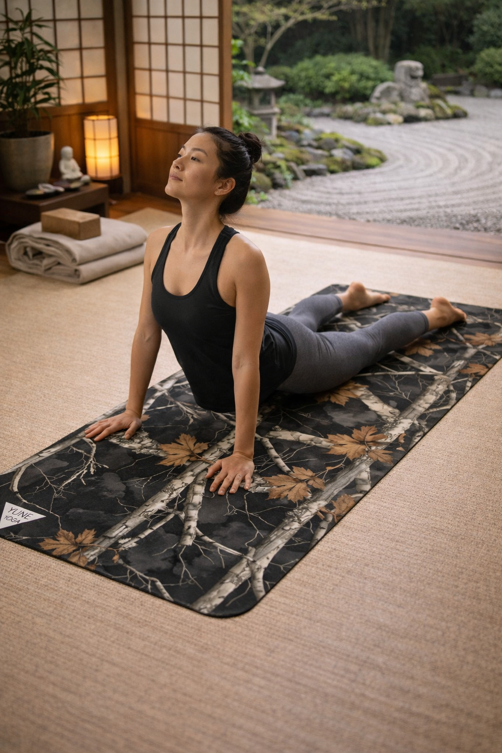 Yoga Mat - Non Slip Rubber Material Grey Camo