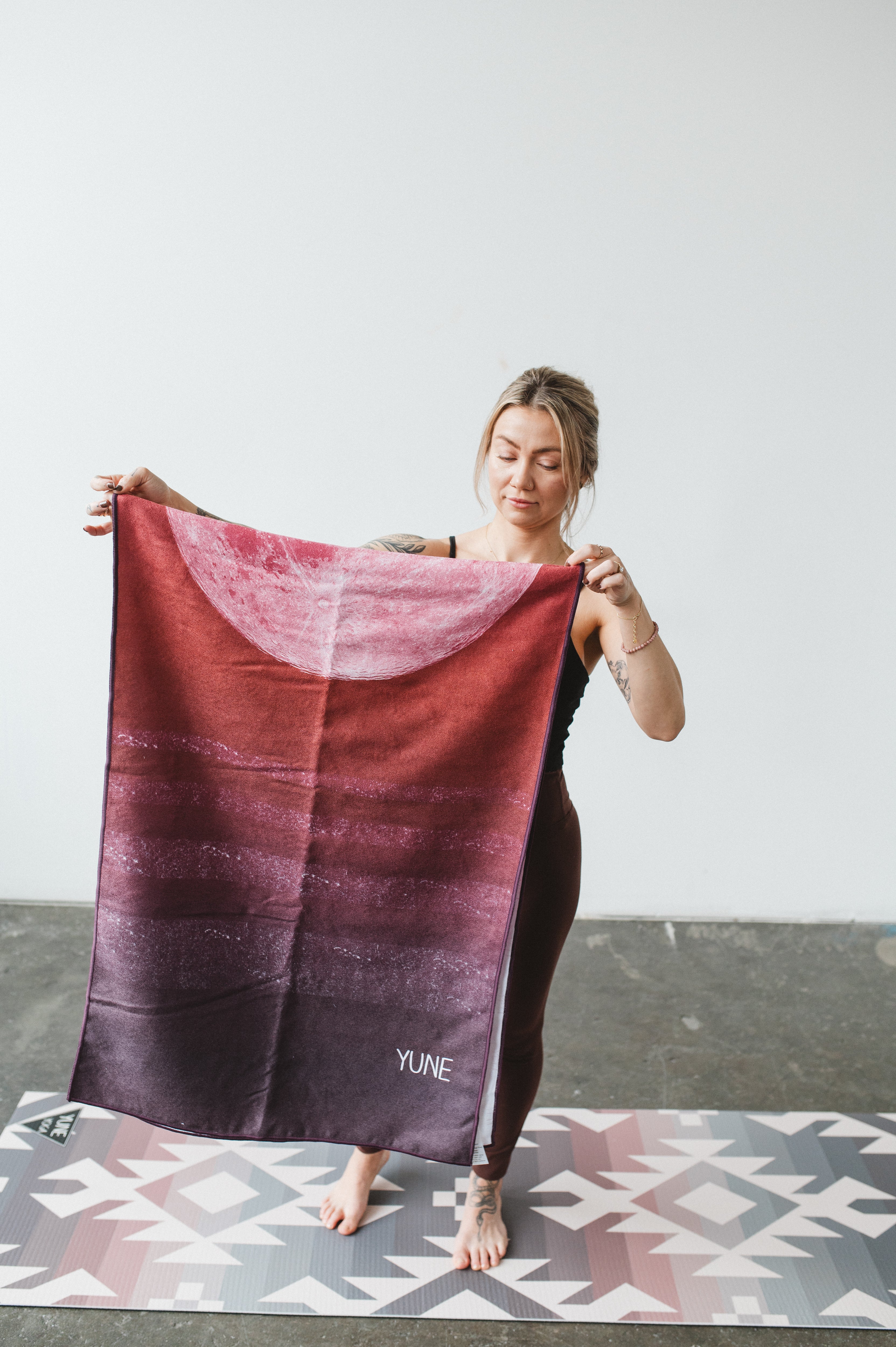 red yoga towel