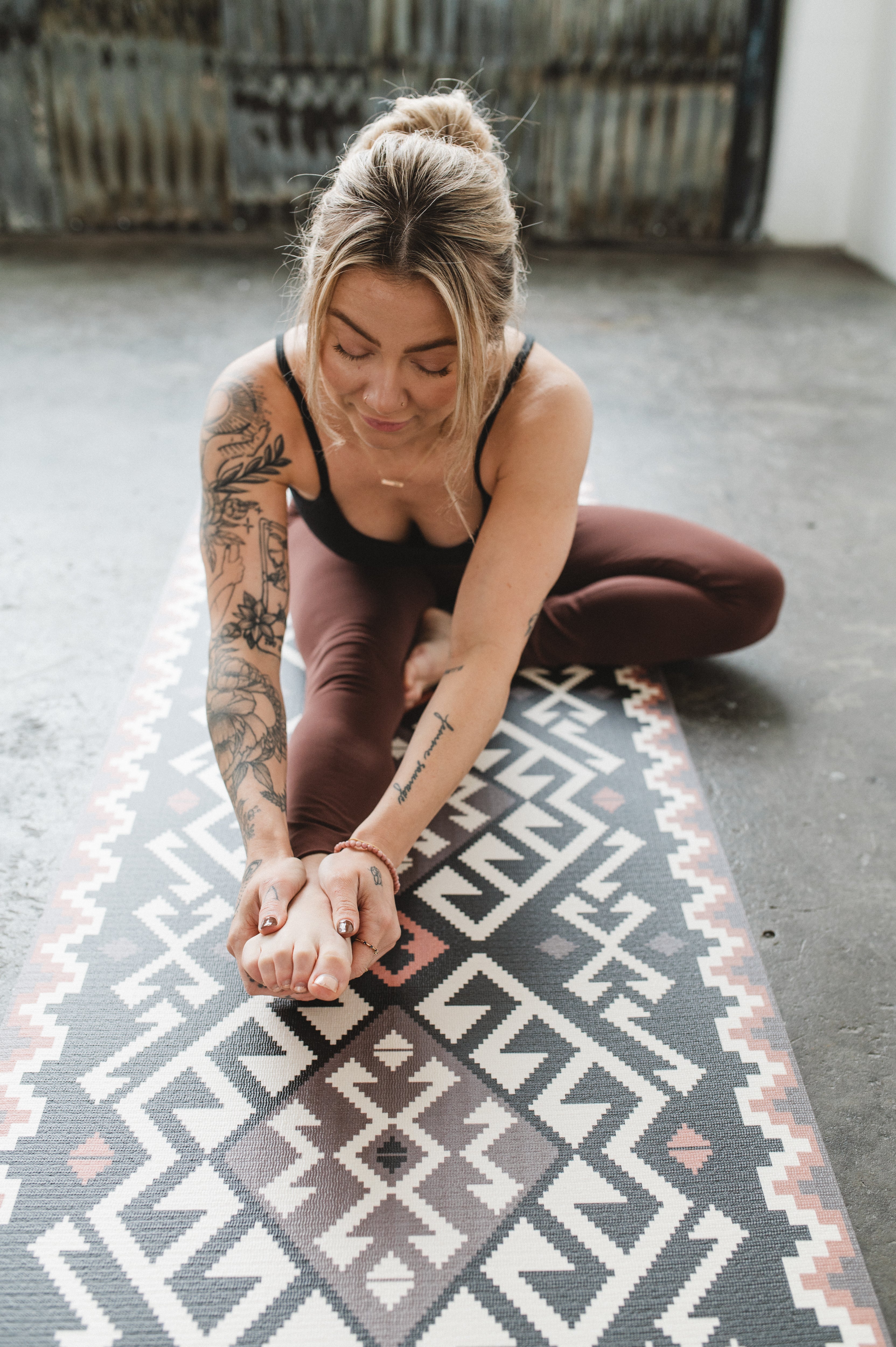 brown yoga mat