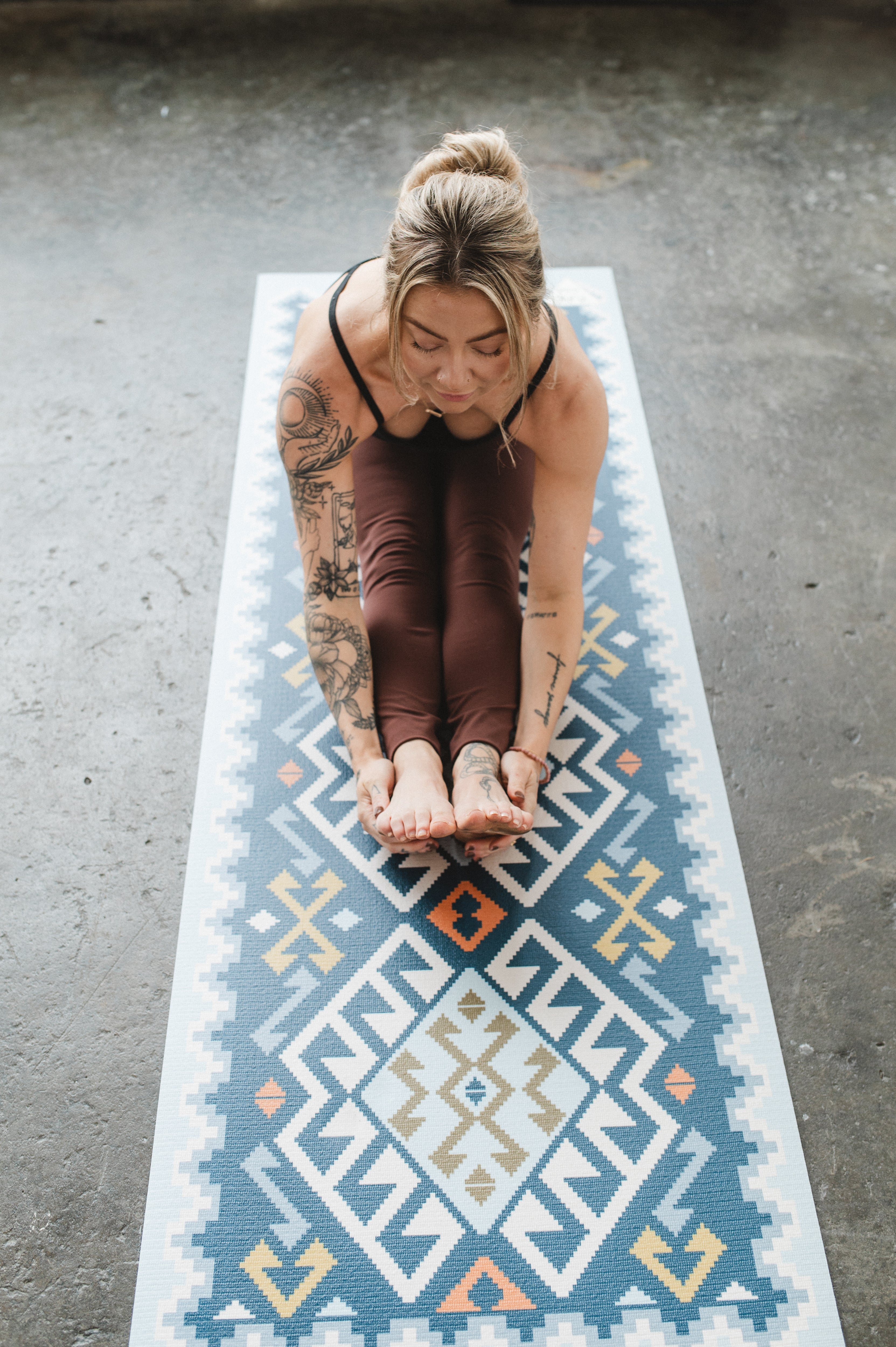 blue thick yoga mat