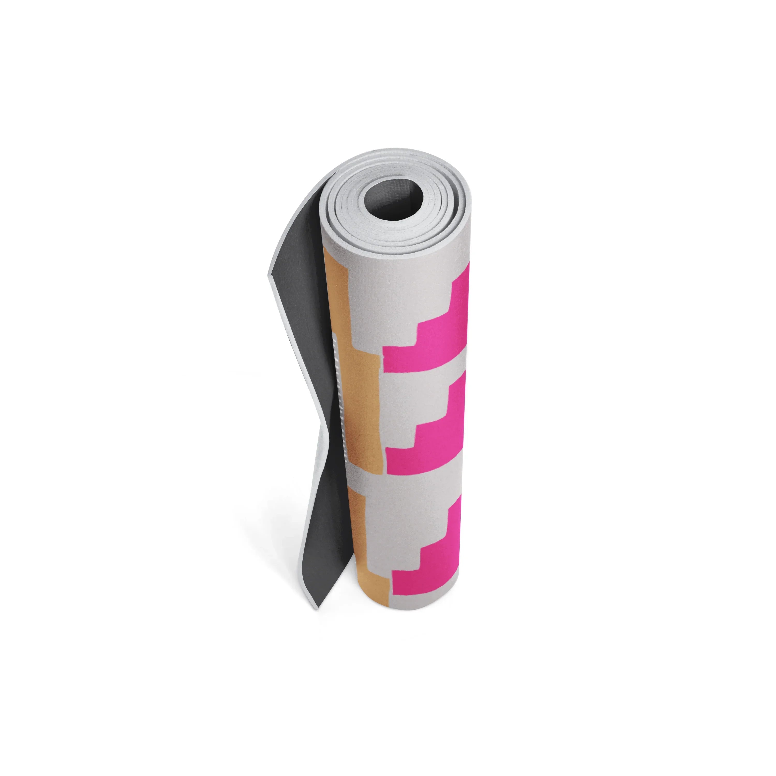 Roll of paper with geometric pattern on a white background
