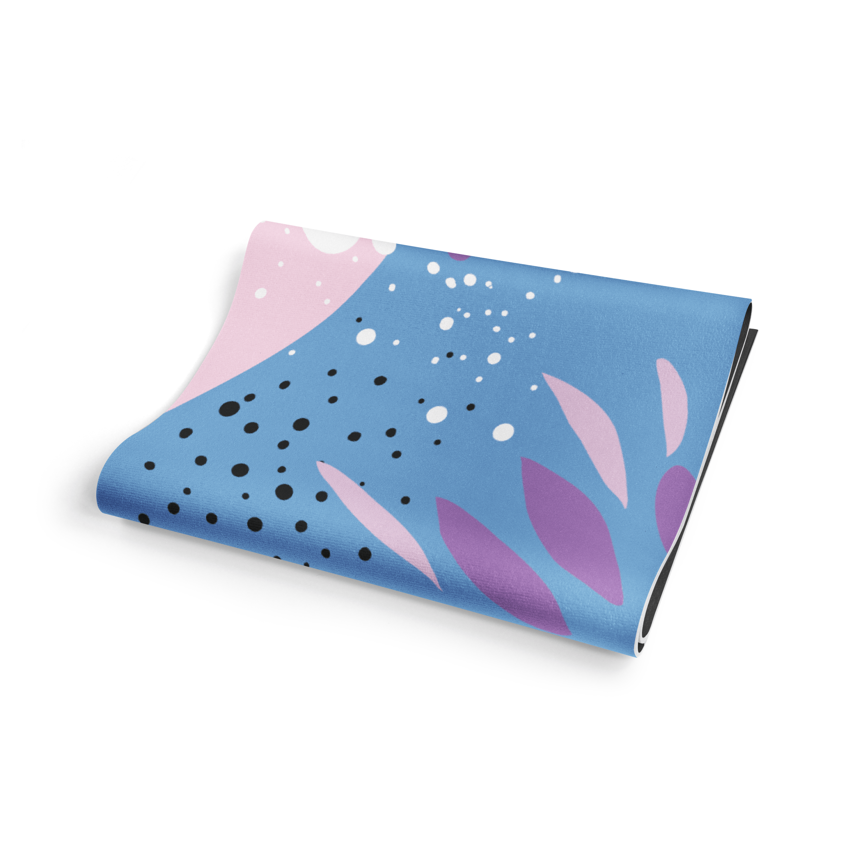 Folded fabric with abstract pattern on a white background
