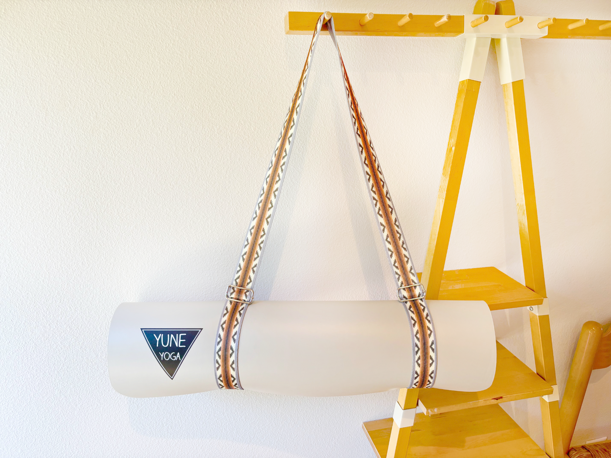 Yoga Strap | Stretching Strap | Metal Buckles | Tan | Yune | The Bear Creek Sands - Yune Yoga