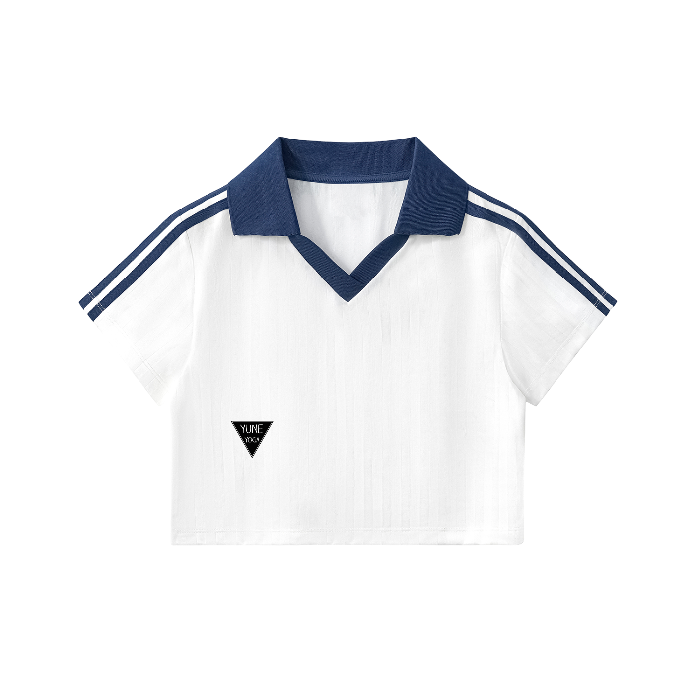 Contrast Collar Striped Cropped Jersey