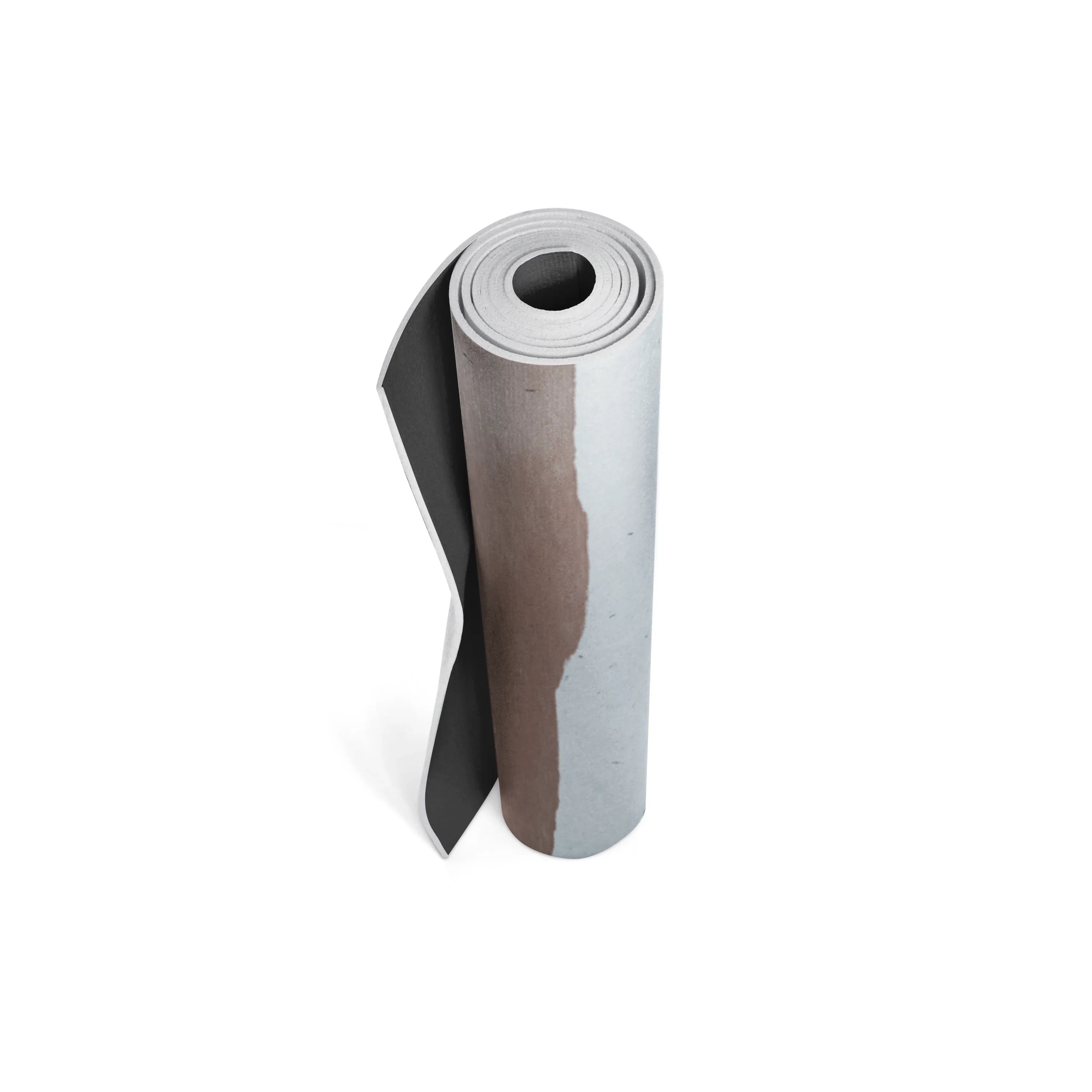 Roll of black and white paper on a white background