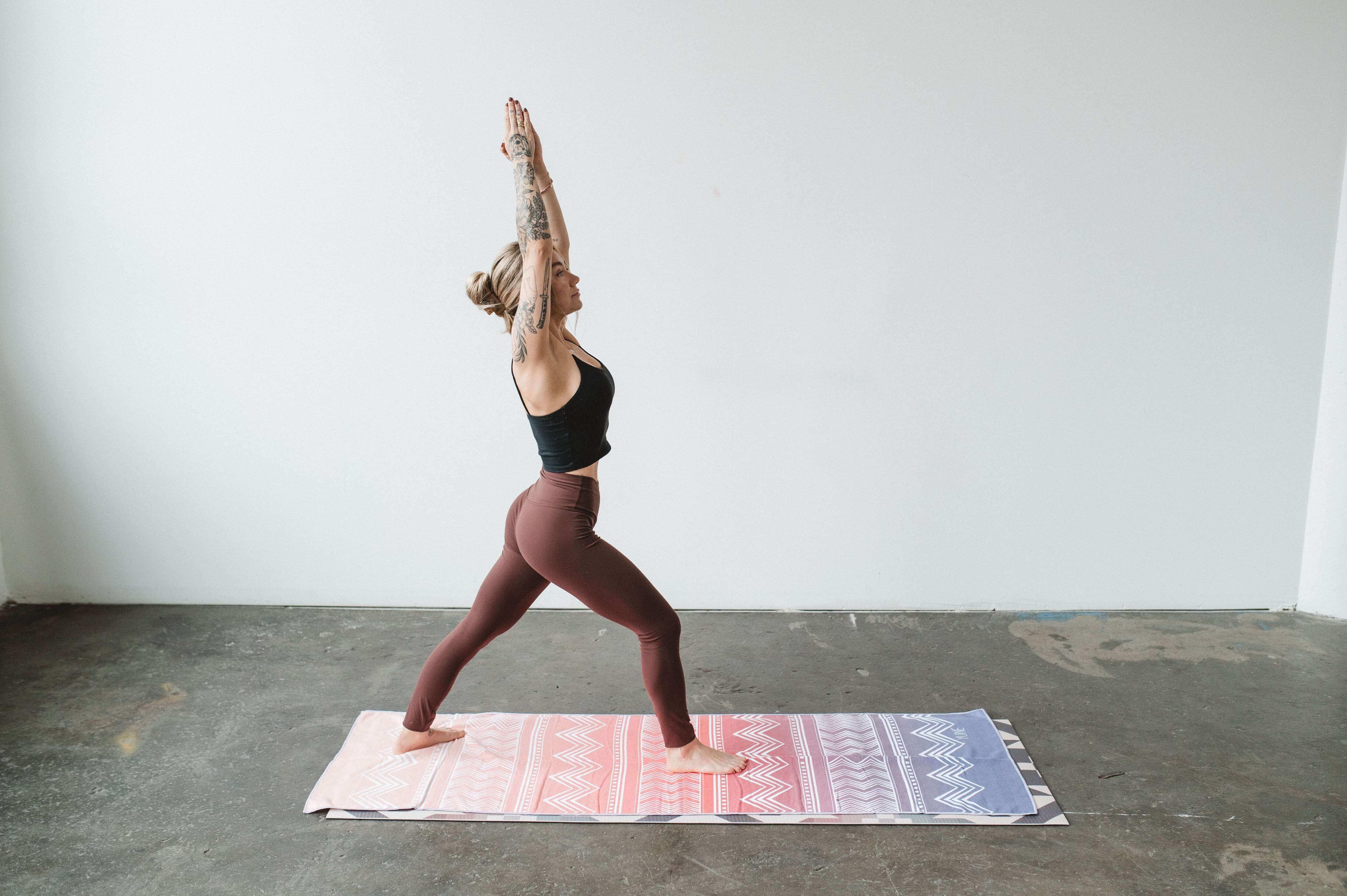 Yoga Towel | Non Slip Silicon Nubs | Absorbent Microfiber | Pink | Yune Yoga | The Cassady - Yune Yoga