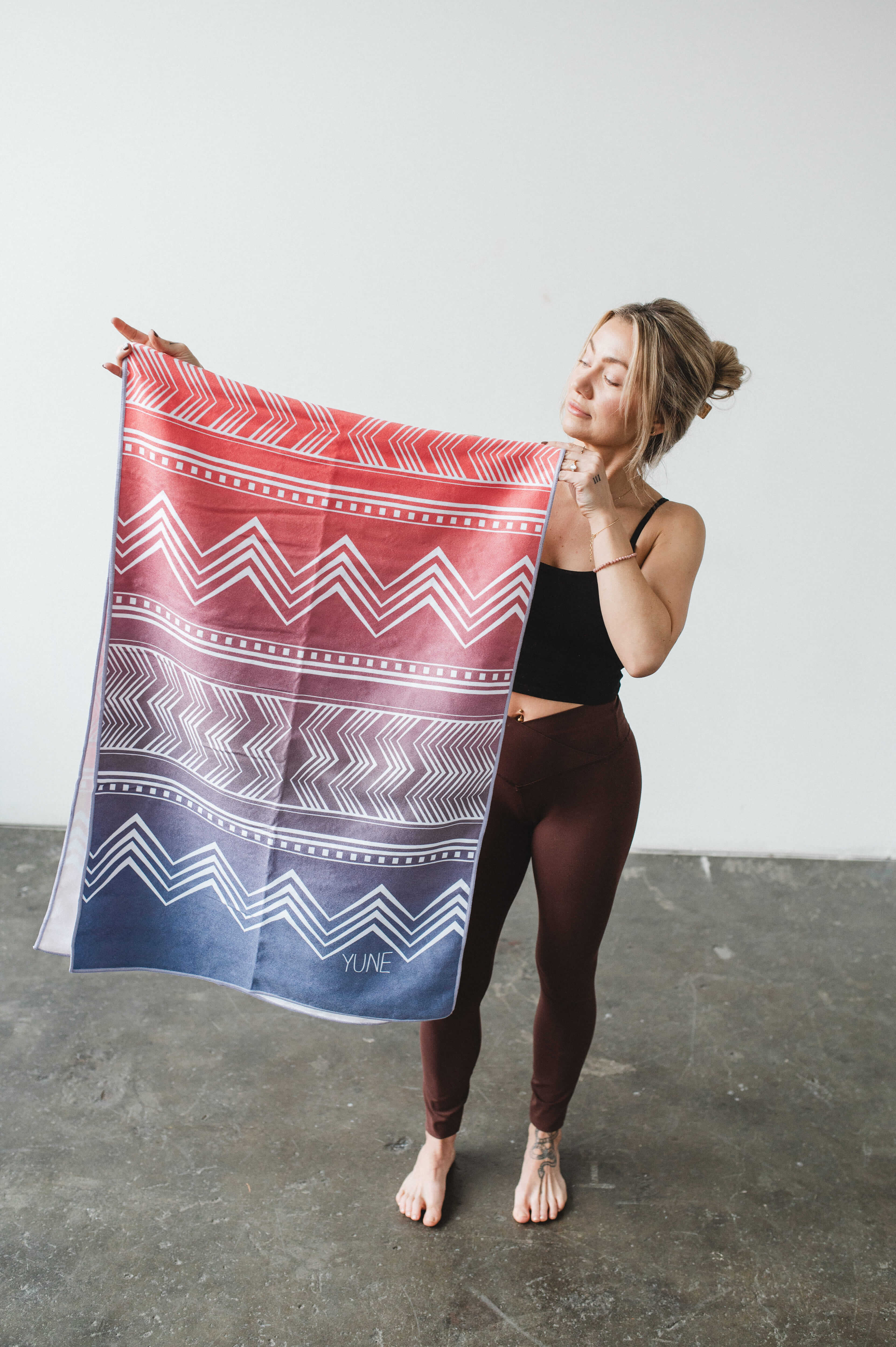 Yoga Towel | Non Slip Silicon Nubs | Absorbent Microfiber | Pink | Yune Yoga | The Cassady - Yune Yoga
