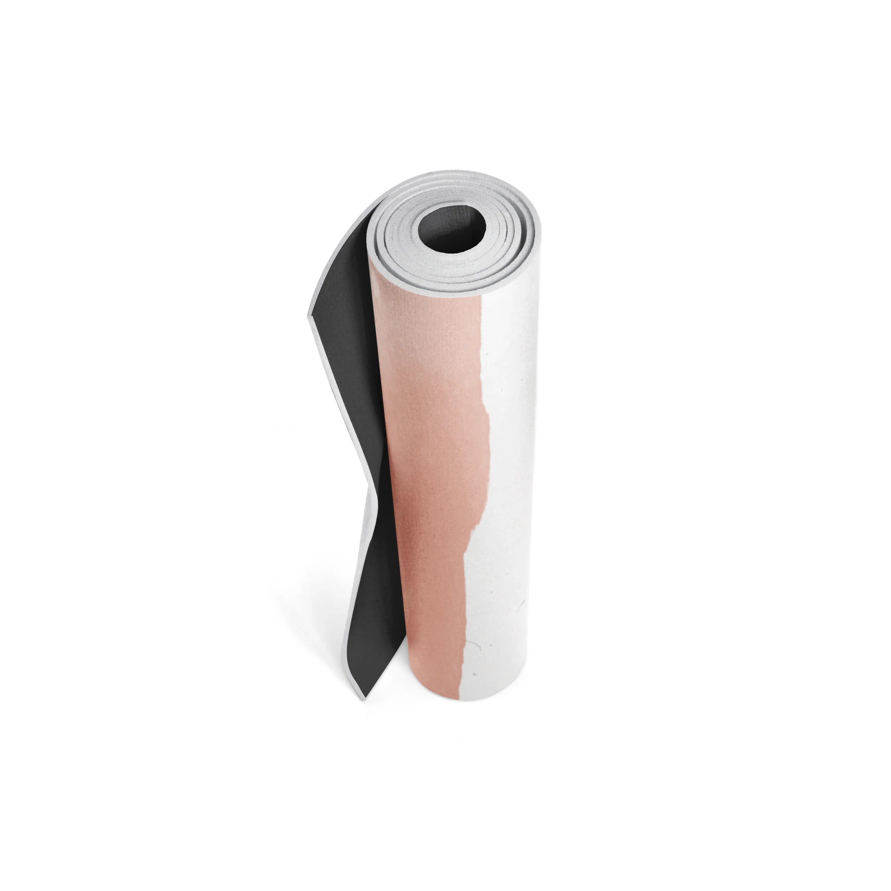 Roll of paper with a black, white, and pink design on a white background