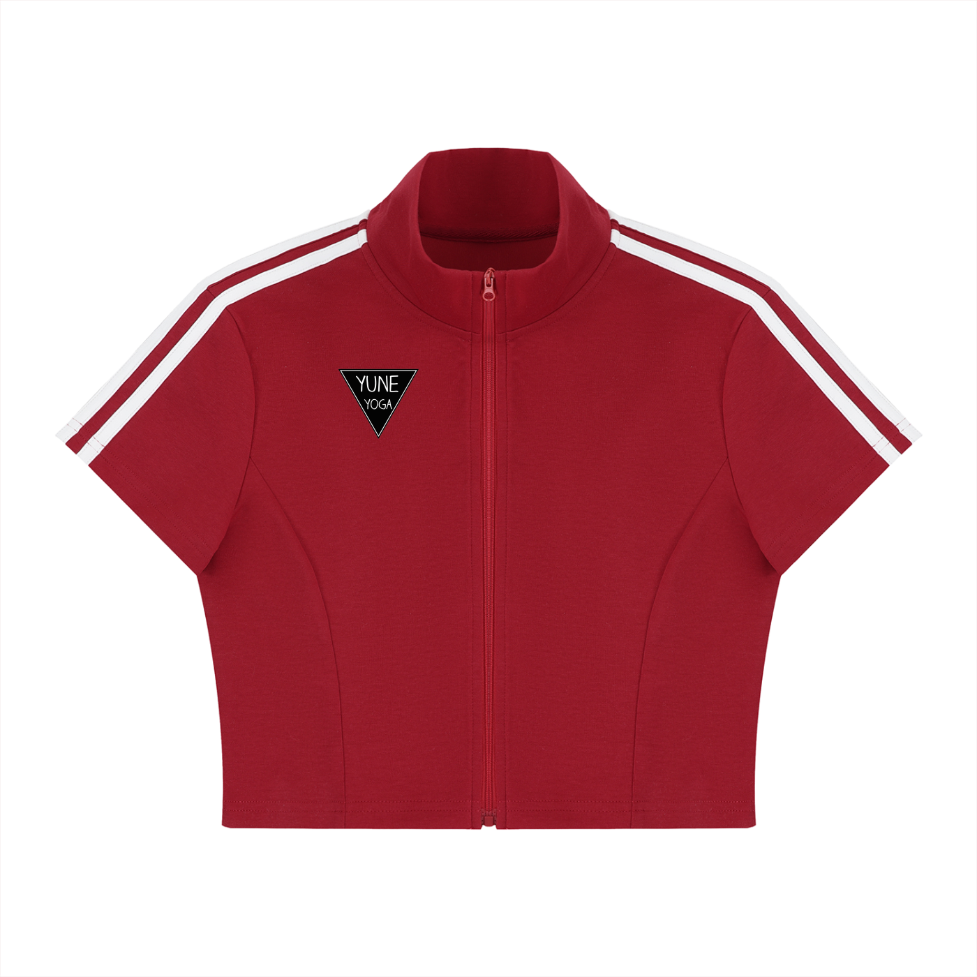 Women's Cropped Full Zip Short Sleeve T-Shirt