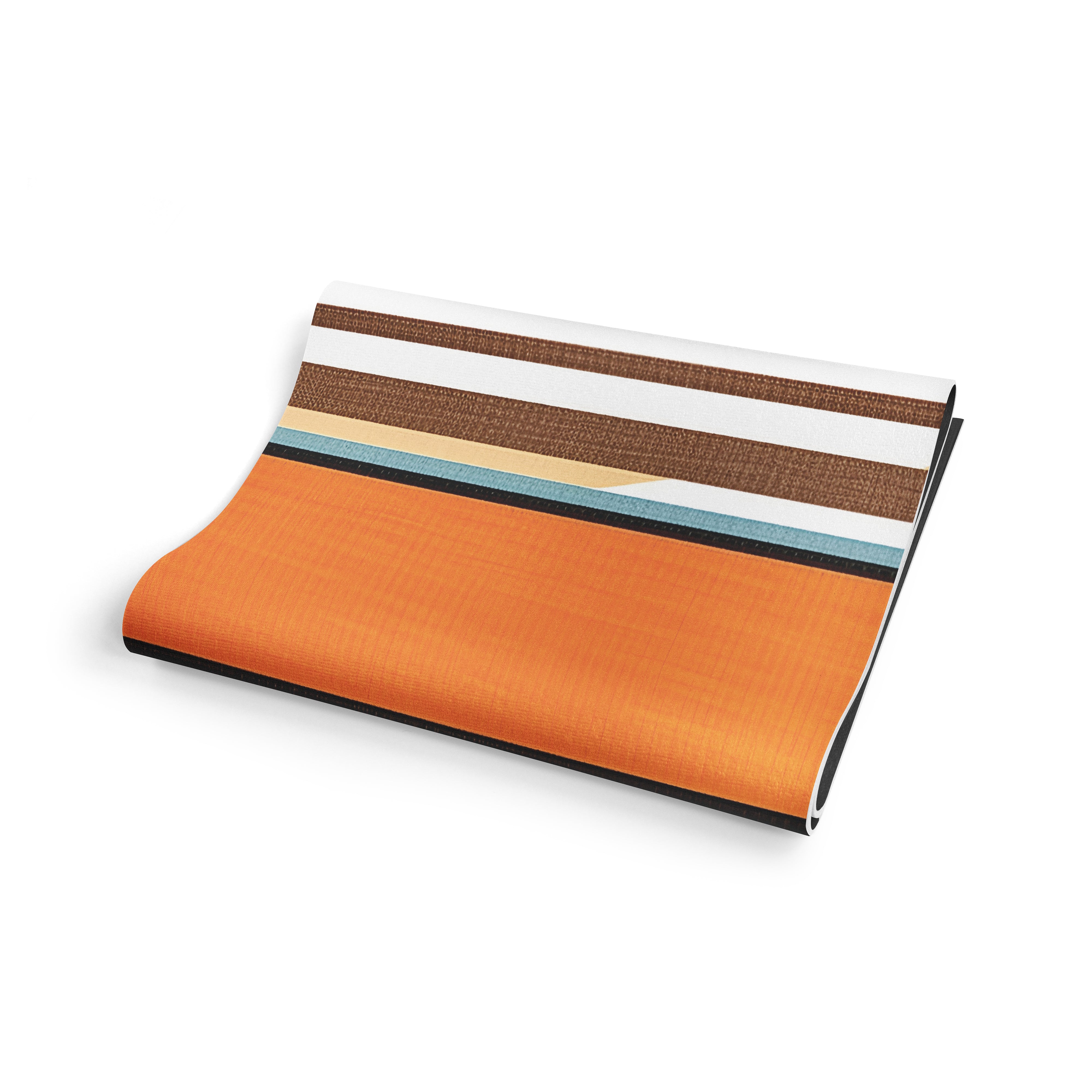 orange striped yoga mat