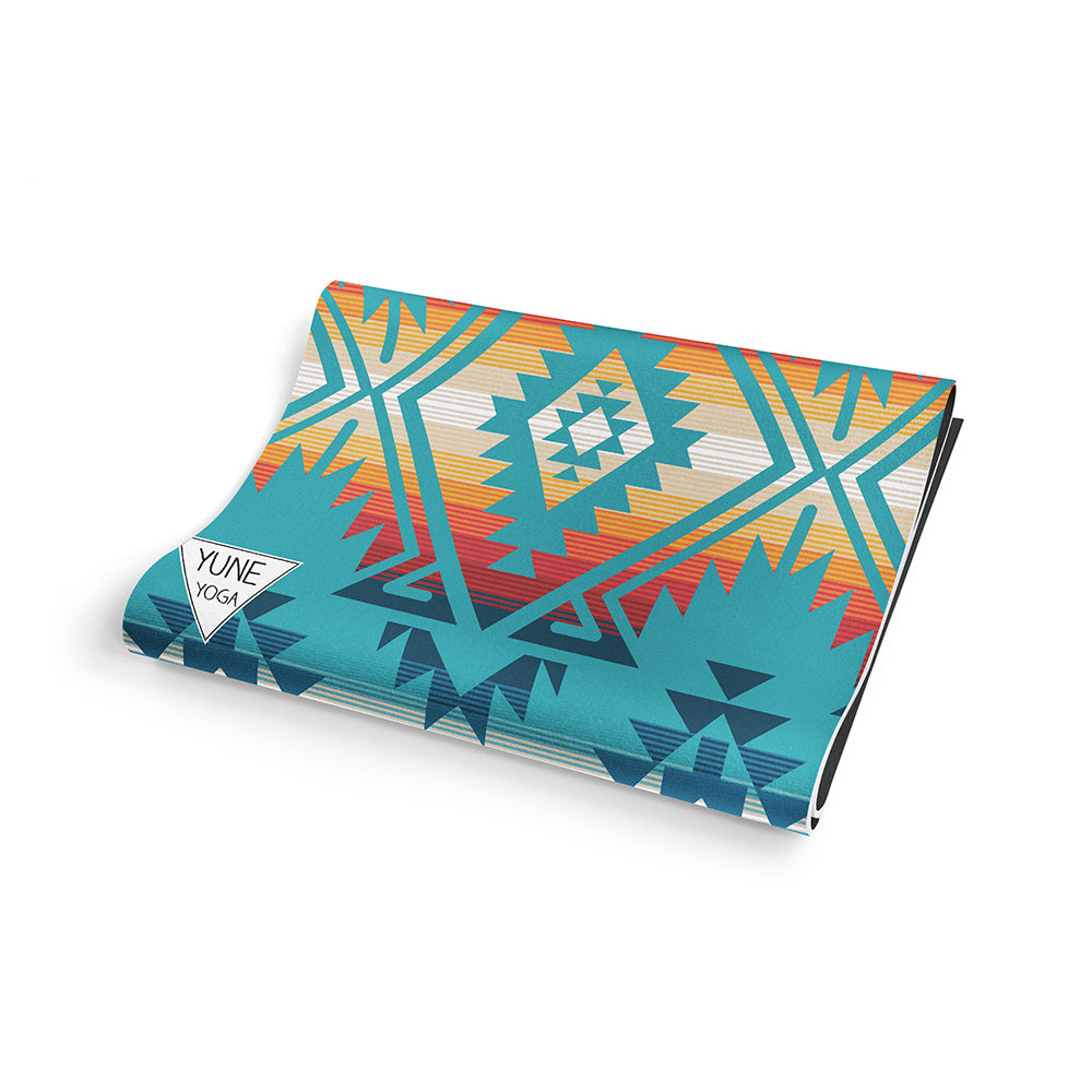 blue turquoise yoga mat