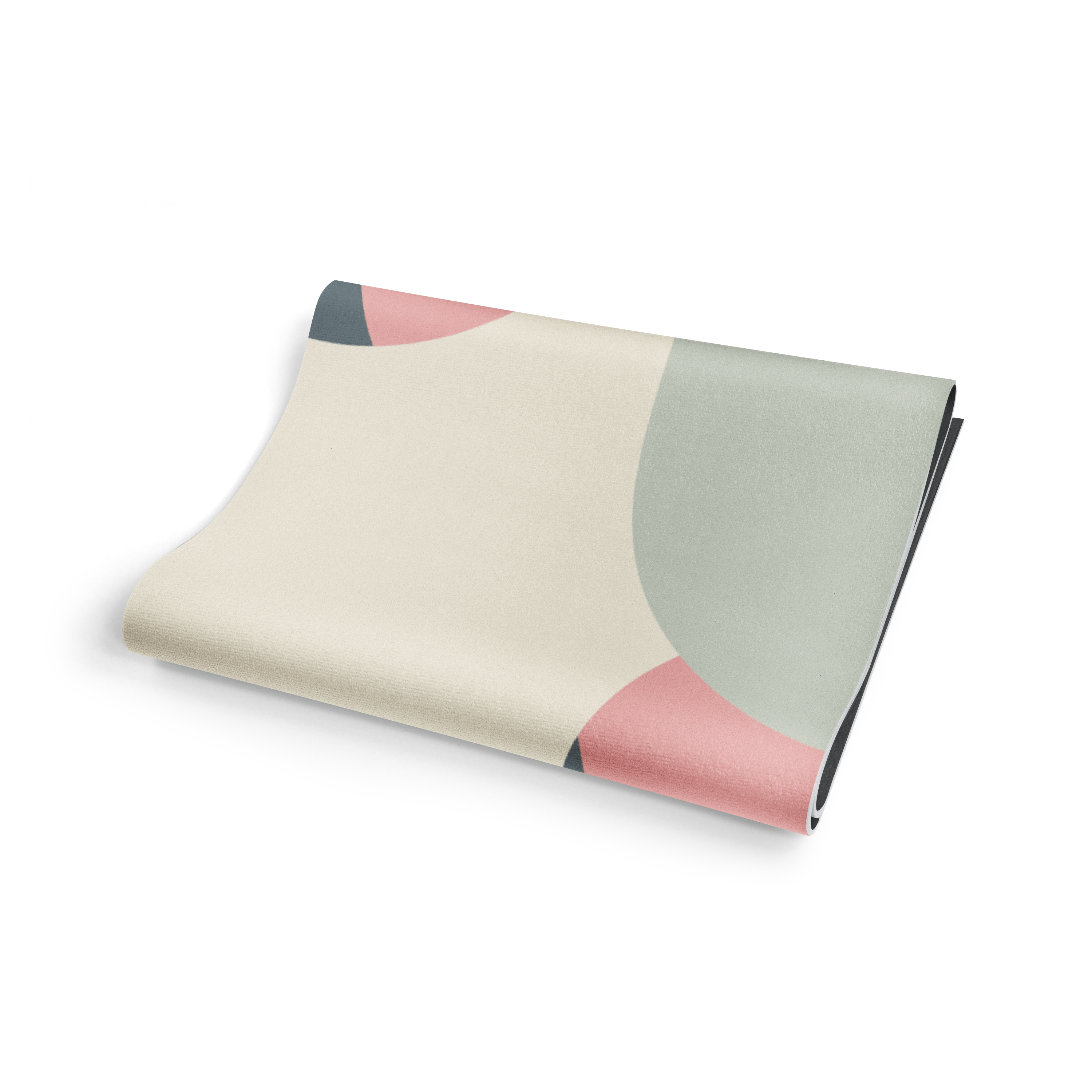 Folded fabric with geometric pattern on a white background