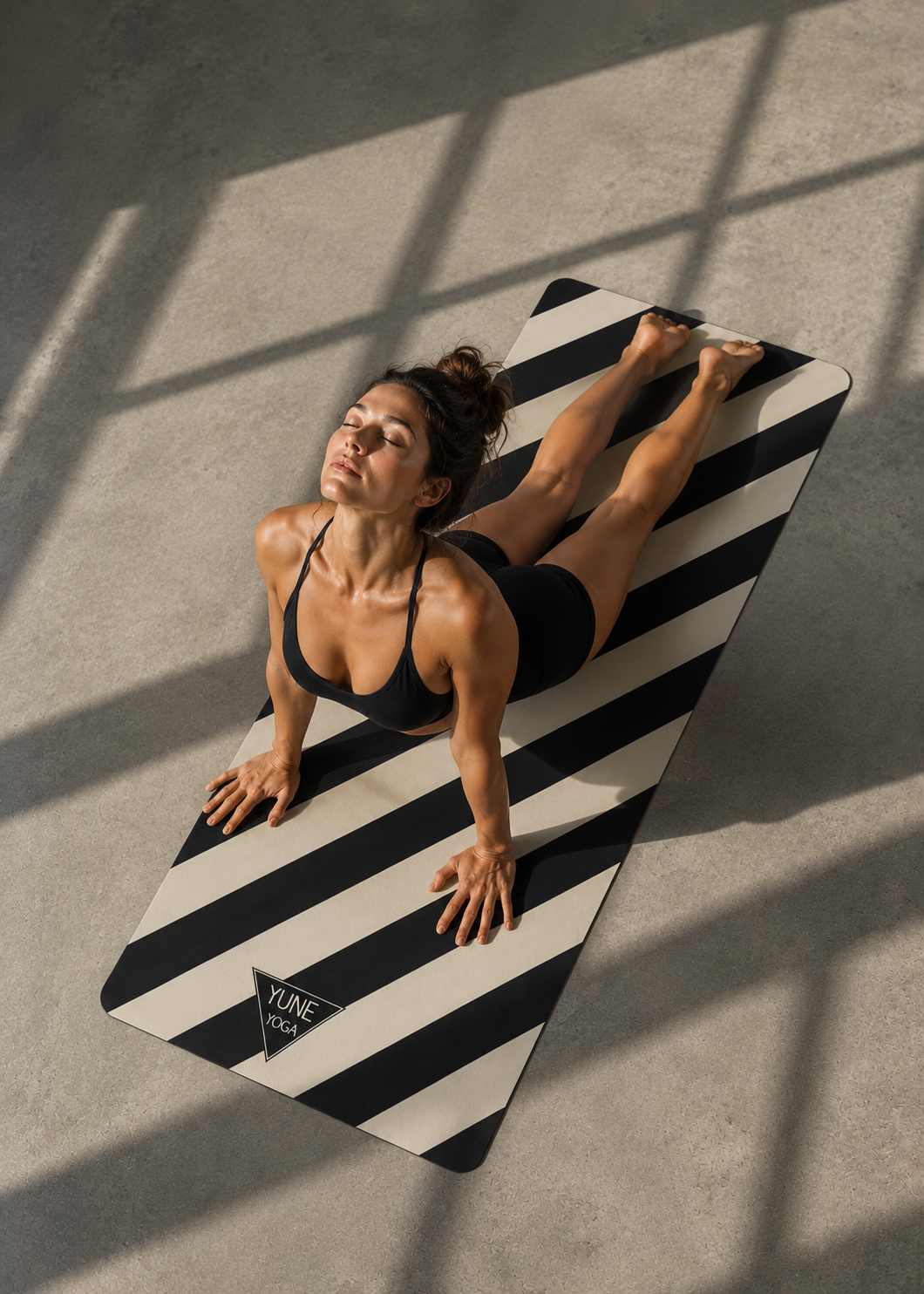 black striped yoag mat
