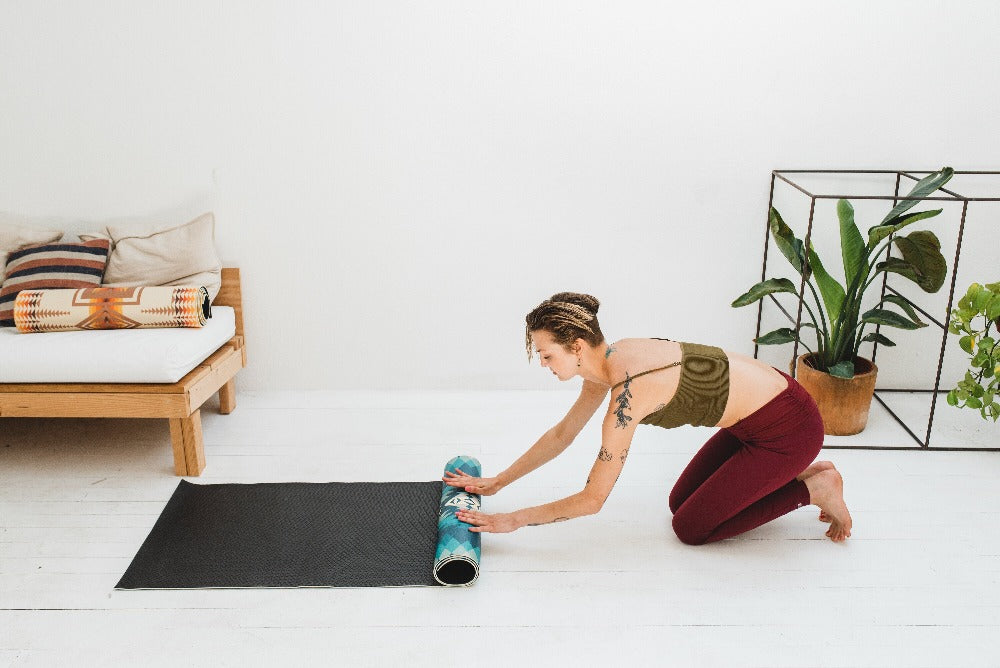 blue yoga mat