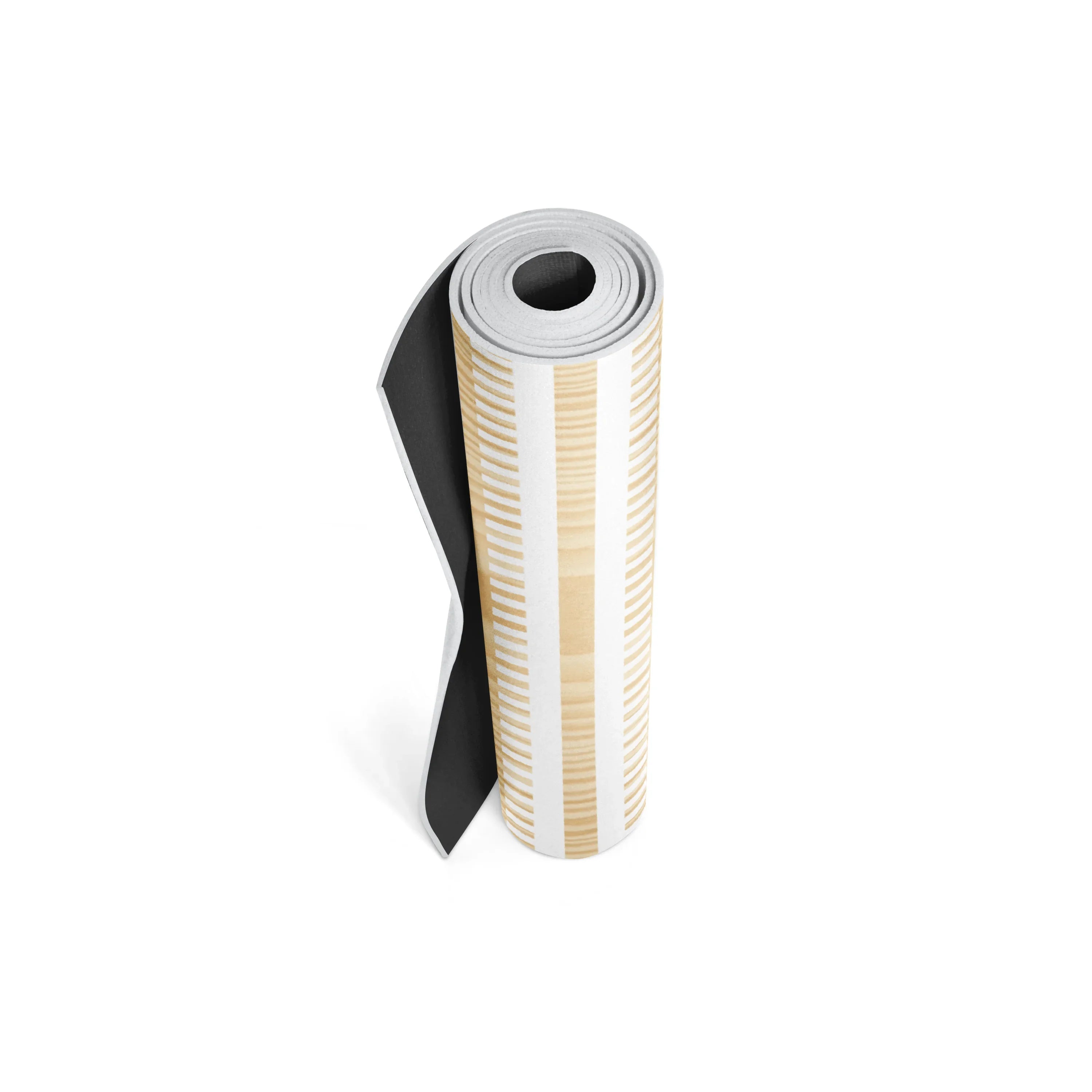 Roll of wallpaper with a black and white design on a white background