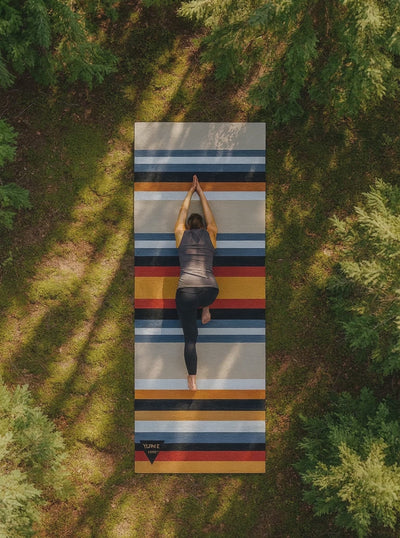 yoga in a forest clearing