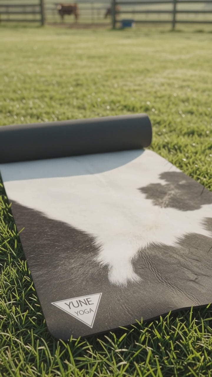 cow print yoga mat