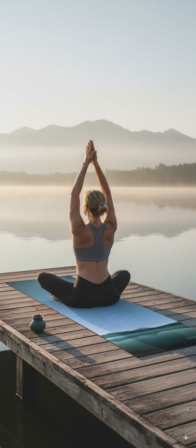 yoga on a lake