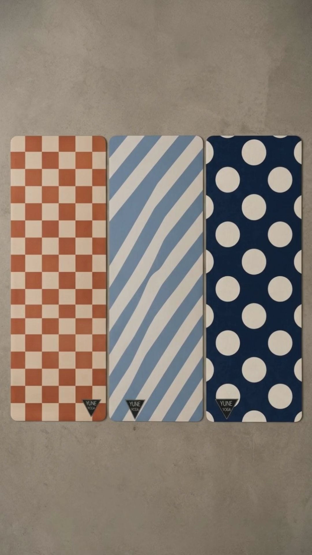 striped and polka dot yoga mats