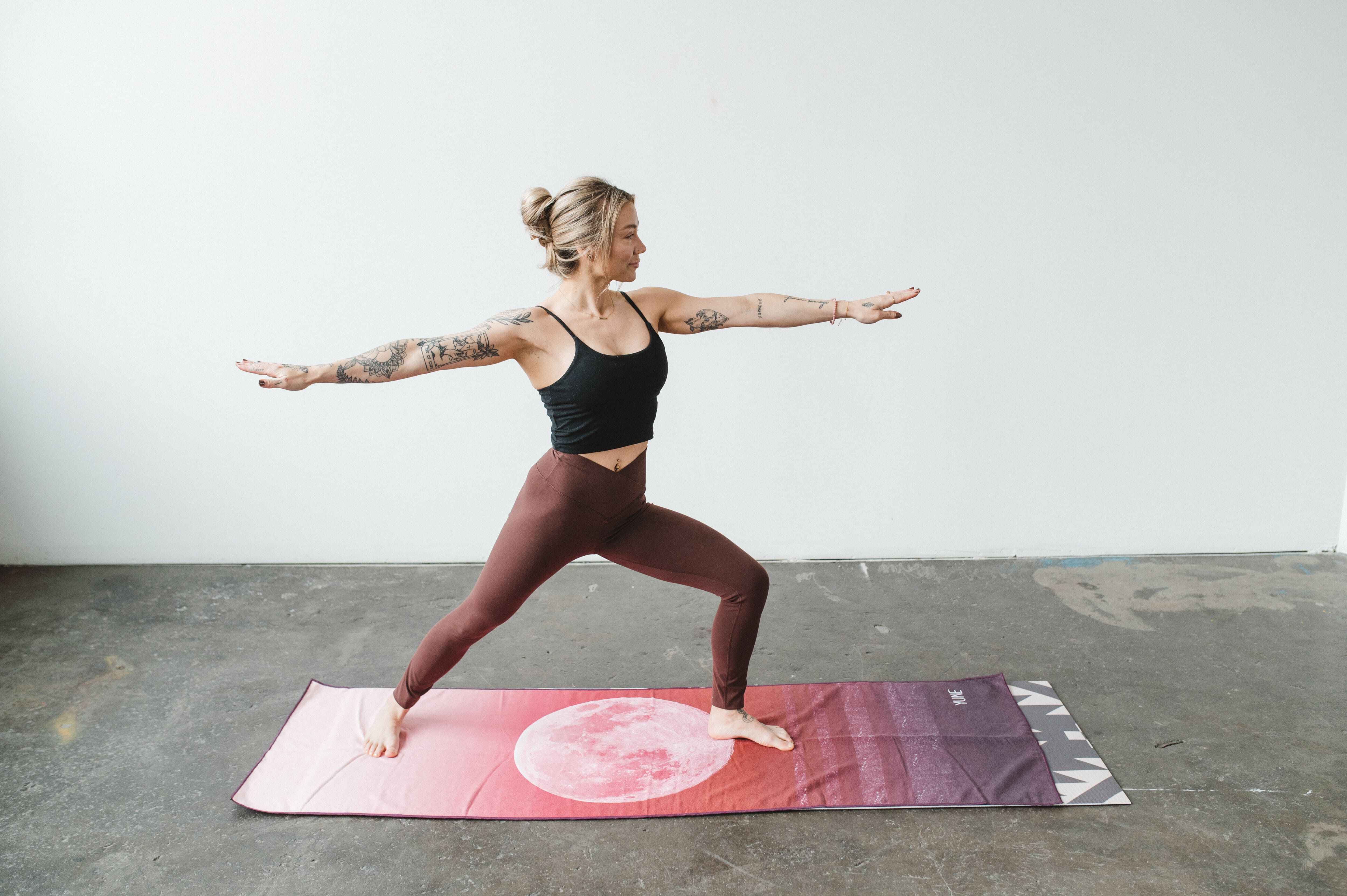 Yoga Towel | Non Slip Silicon Nubs | Absorbent Microfiber | Red | Yune Yoga | The Caliban - Yune Yoga