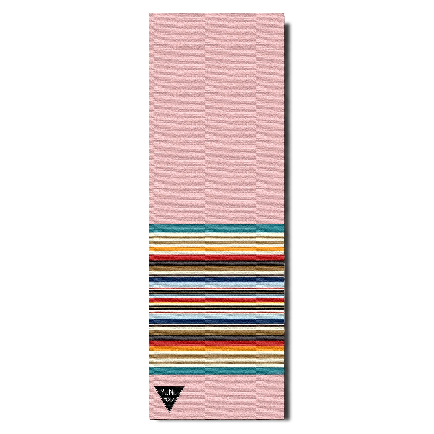 pink striped yoga mat