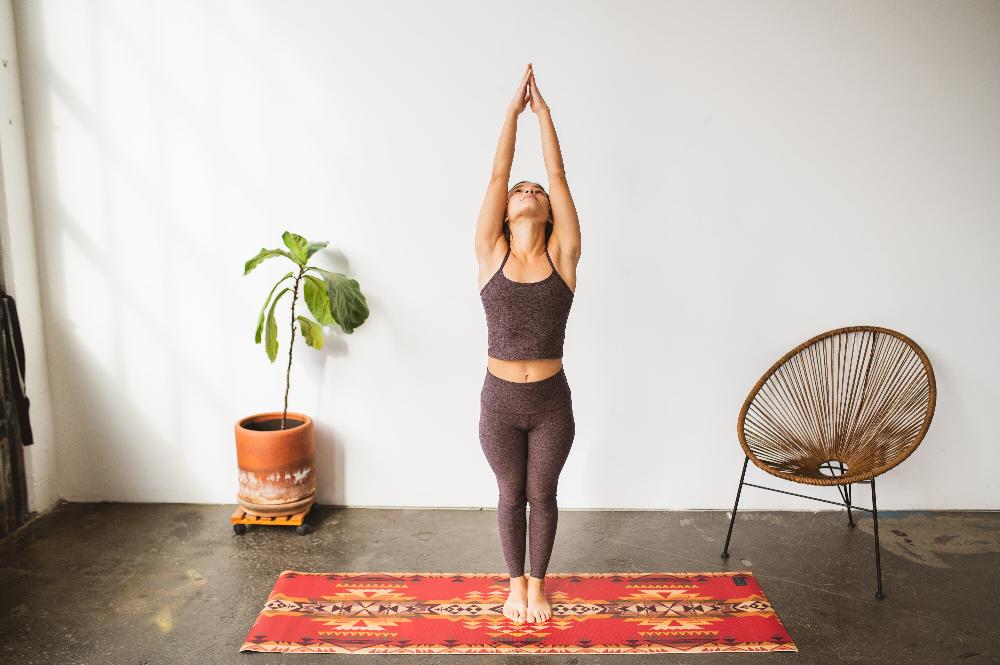 red yoga mat