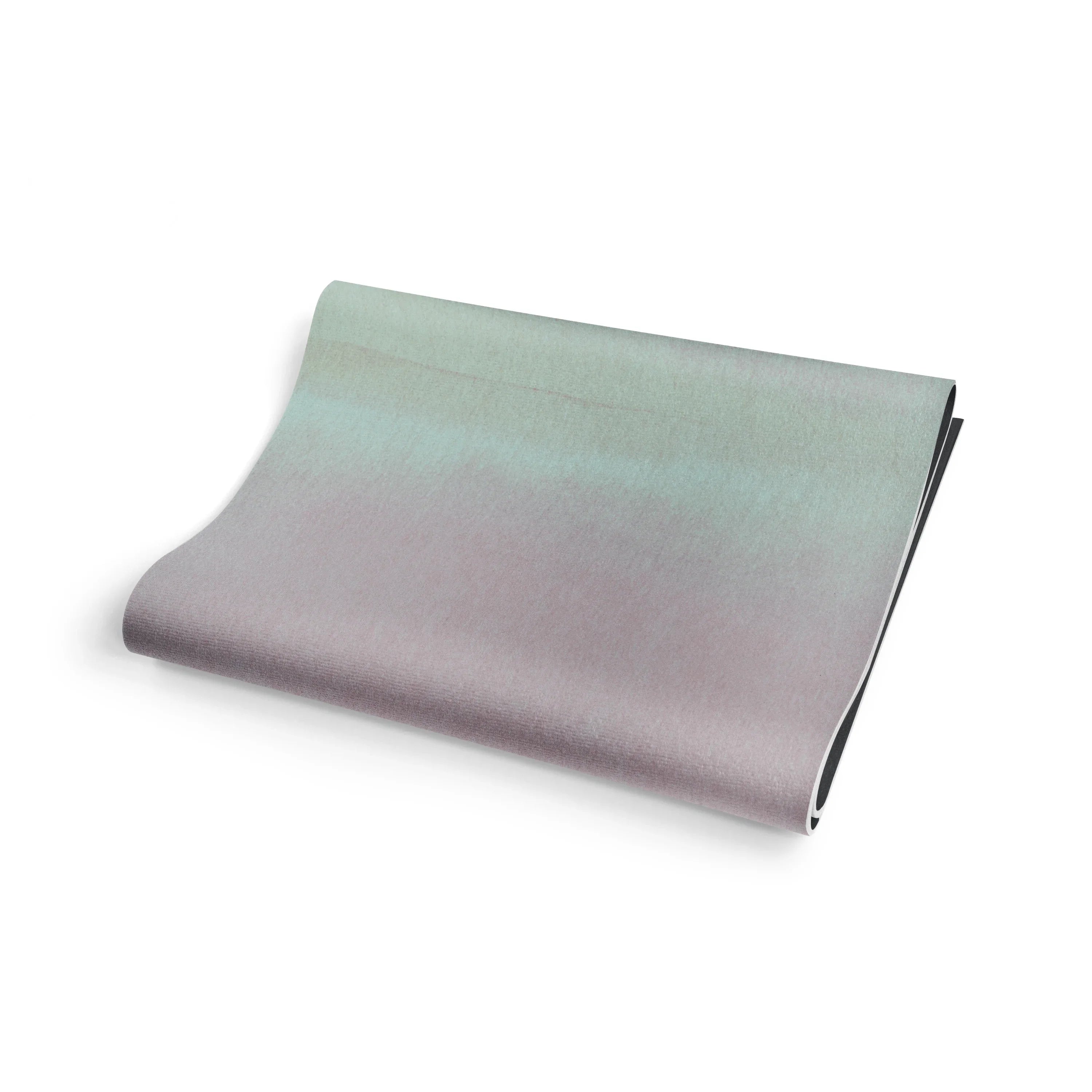 Gradient fabric swatch transitioning from green to purple on a white background