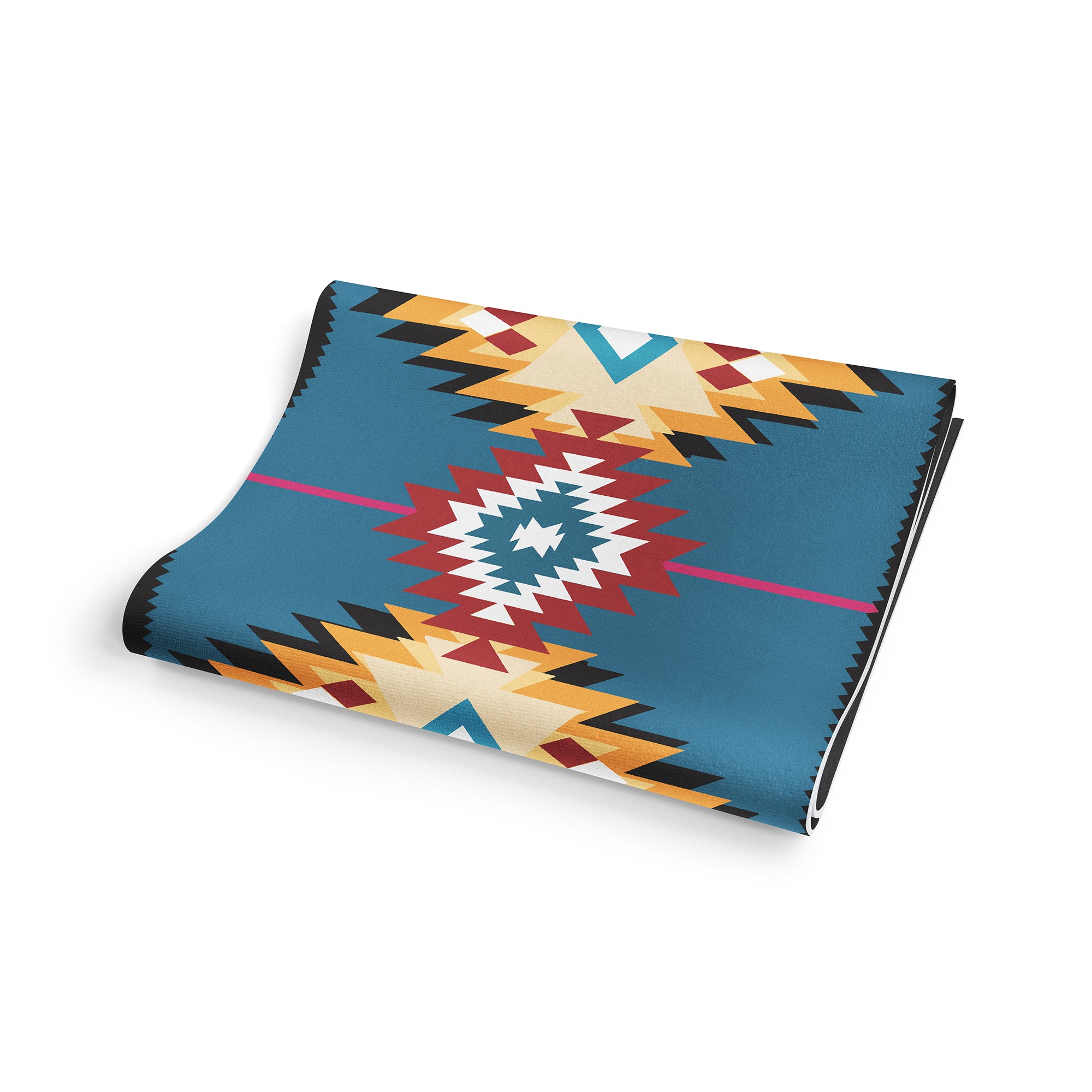 Pendleton Mission Trail Navy PER Yoga Mat Rolled Up