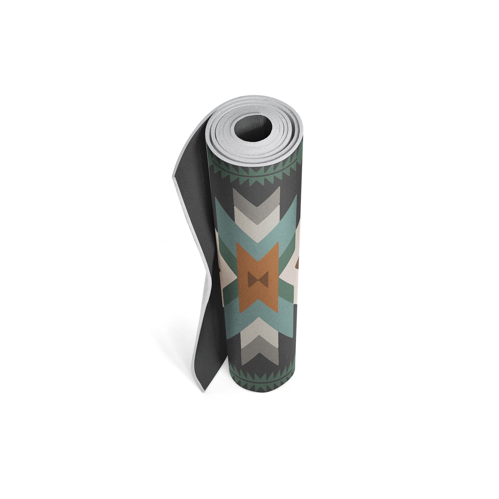 blue printed yoga mat