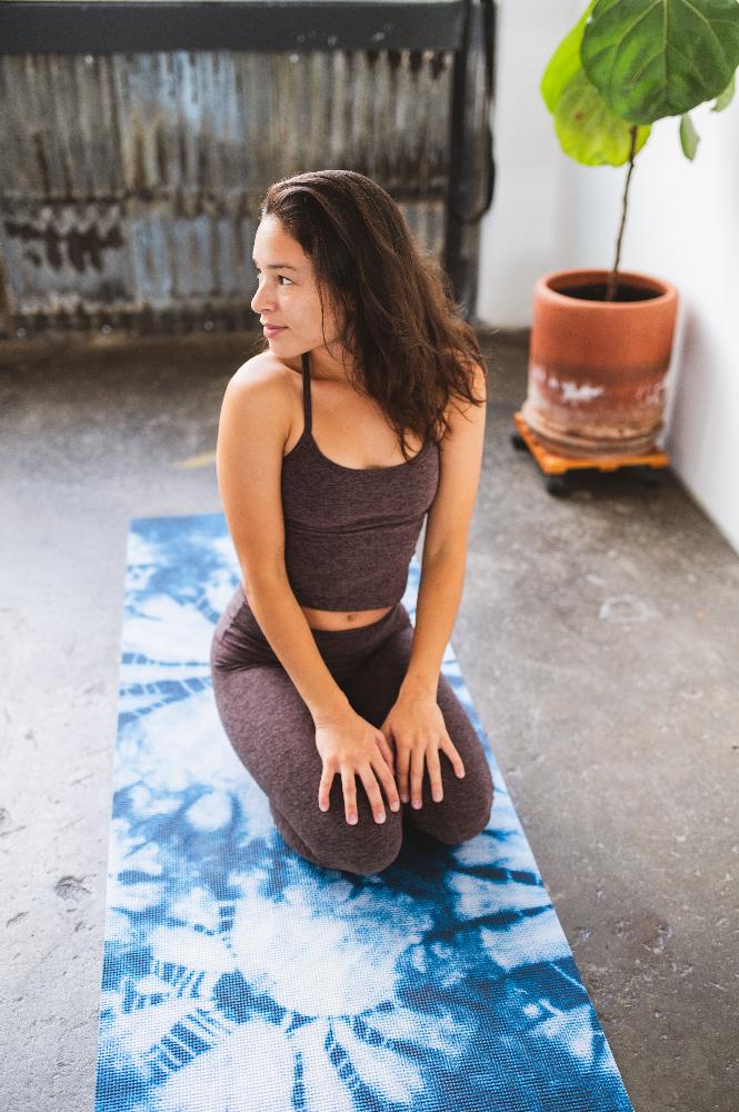 blue tye die yoga mat thick yoga mattress