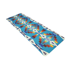 Load image into Gallery viewer, Foldable Suede Yoga Mat Pendleton Tucson Turquoise Travel Mat