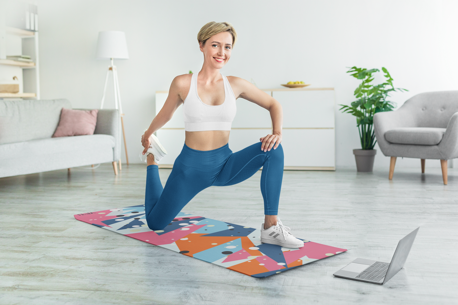 workout mat for home blue