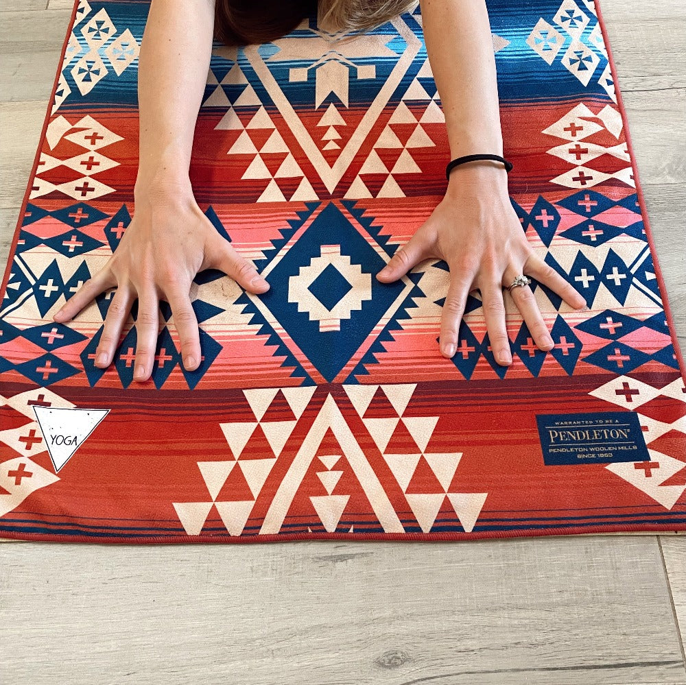 Pendleton x Yune Yoga Canyonland Yoga Towel Lifestyle Shot