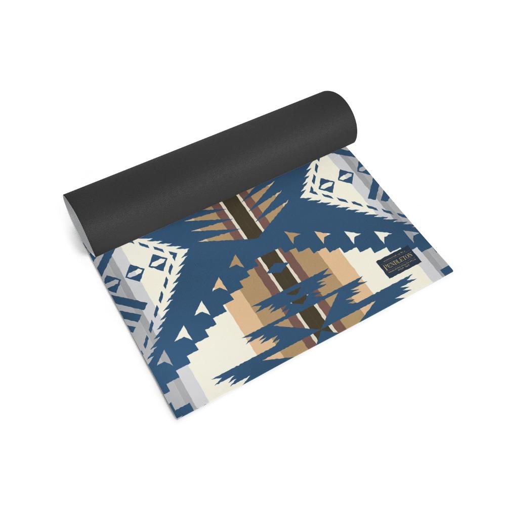 Pendleton Eagle Rock Tan PER Yoga Mat Half Rolled Up