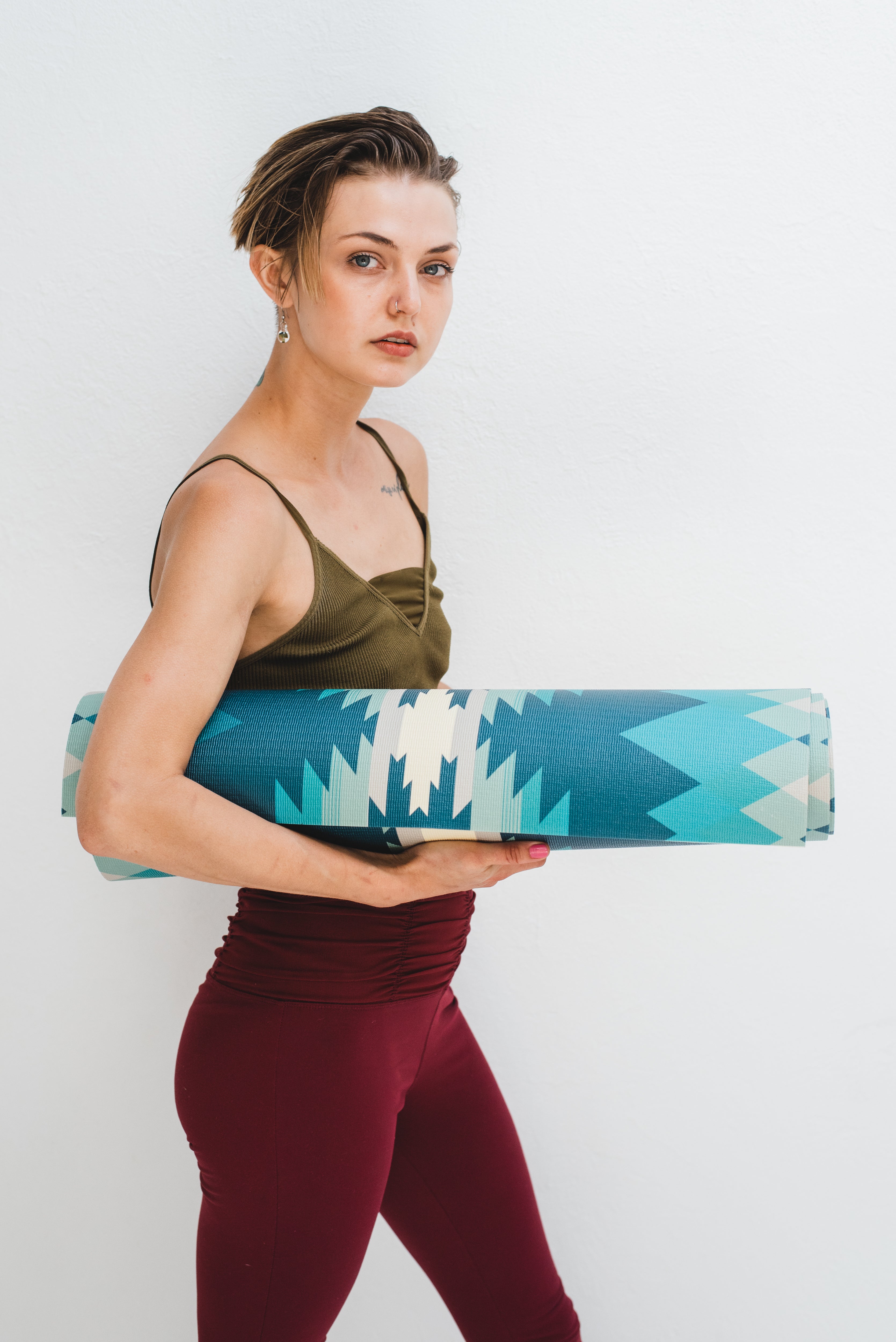 Pendleton Papago Park PER Yoga Mat Rolled Up Lifestyle Shot