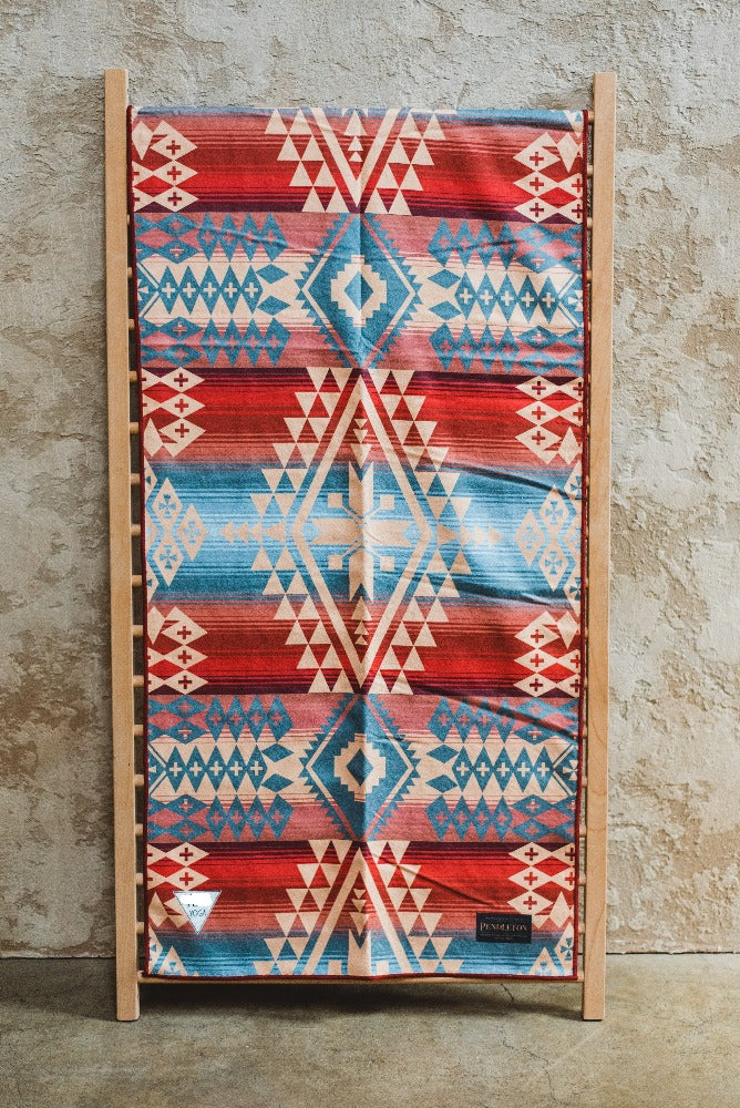 Pendleton x Yune Yoga Canyonland Yoga Towel Front Lifestyle Shot