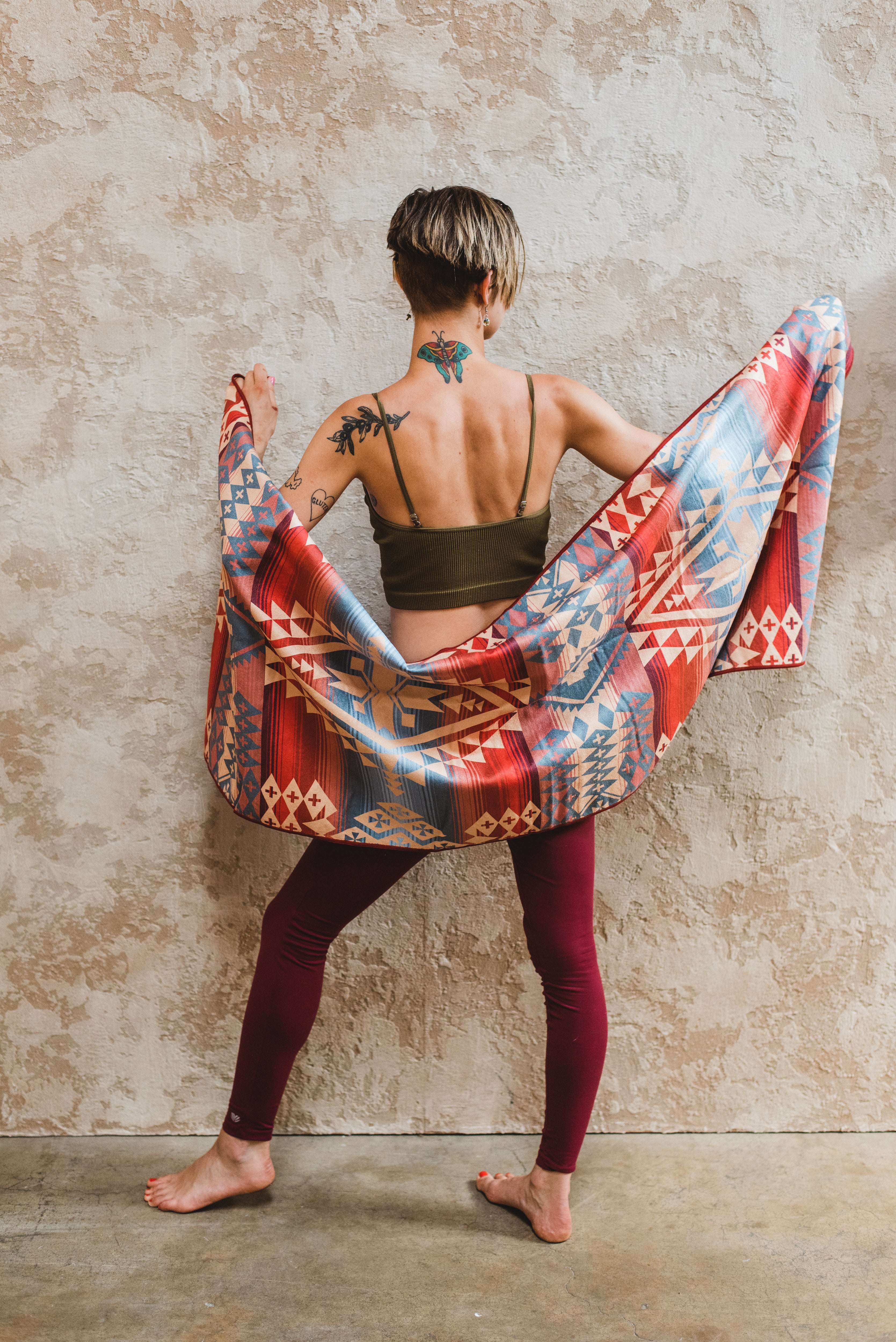 Pendleton x Yune Yoga Canyonland Yoga Towel Back Lifestyle Shot